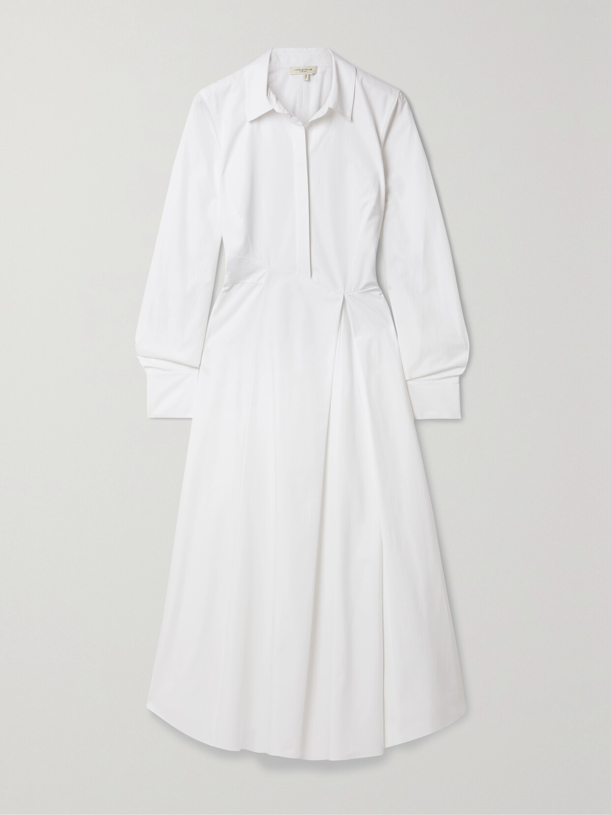 Lafayette148 - Draped Cotton-poplin Midi Shirt Dress - White