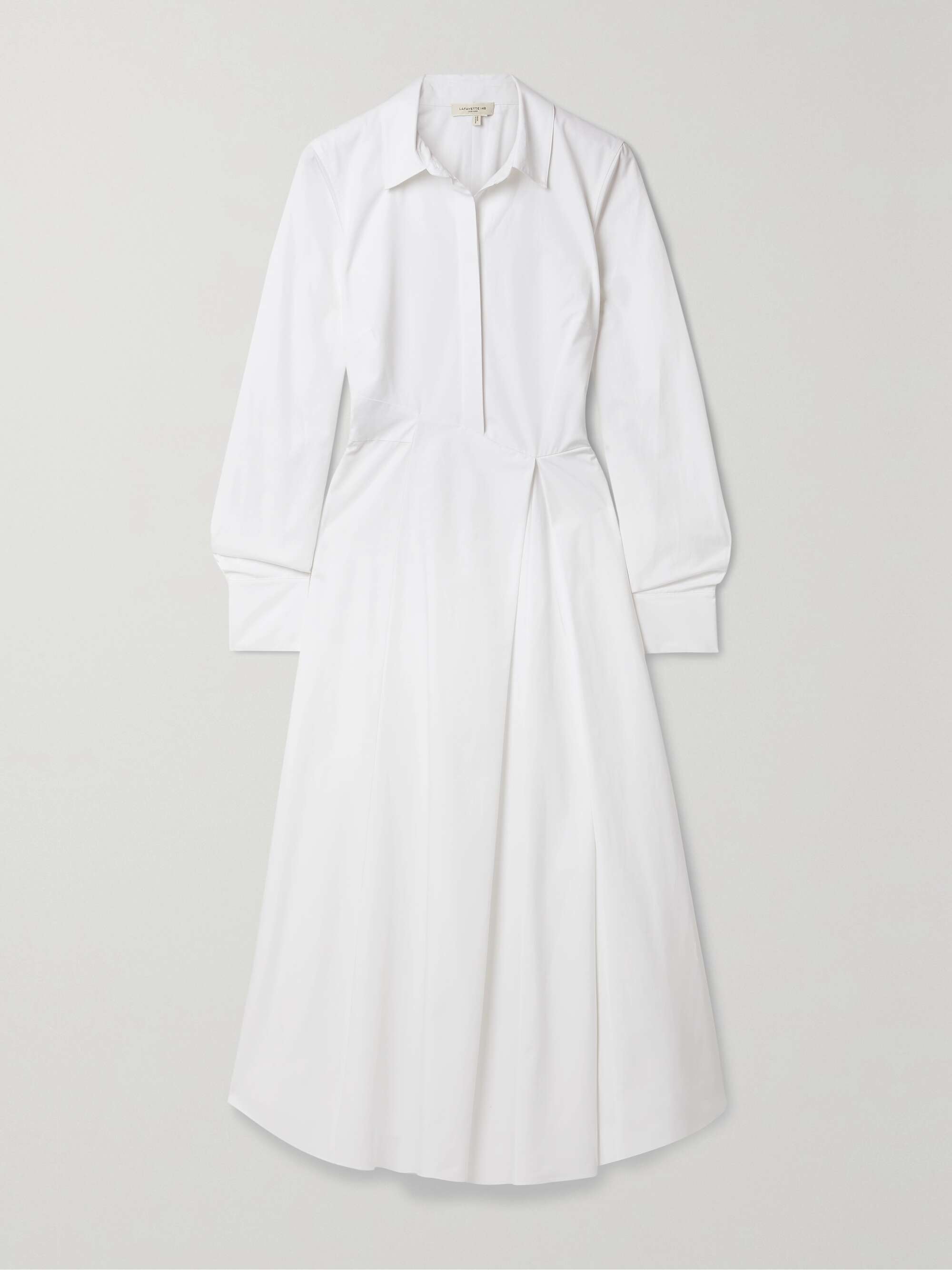 LAFAYETTE 148 Draped cotton poplin midi shirt dress NET A PORTER