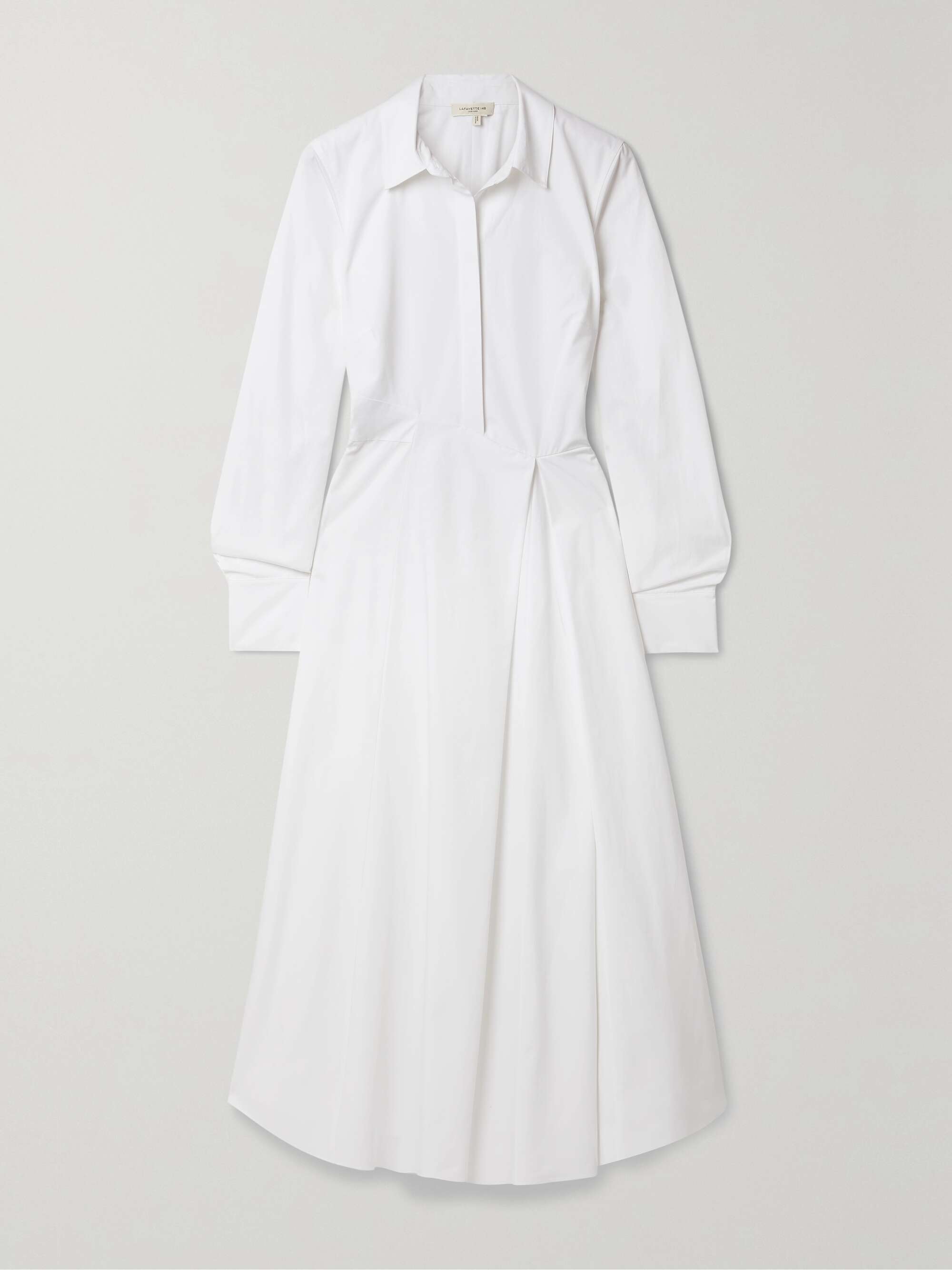 LAFAYETTE 148 Draped cotton-poplin midi shirt dress | NET-A-PORTER