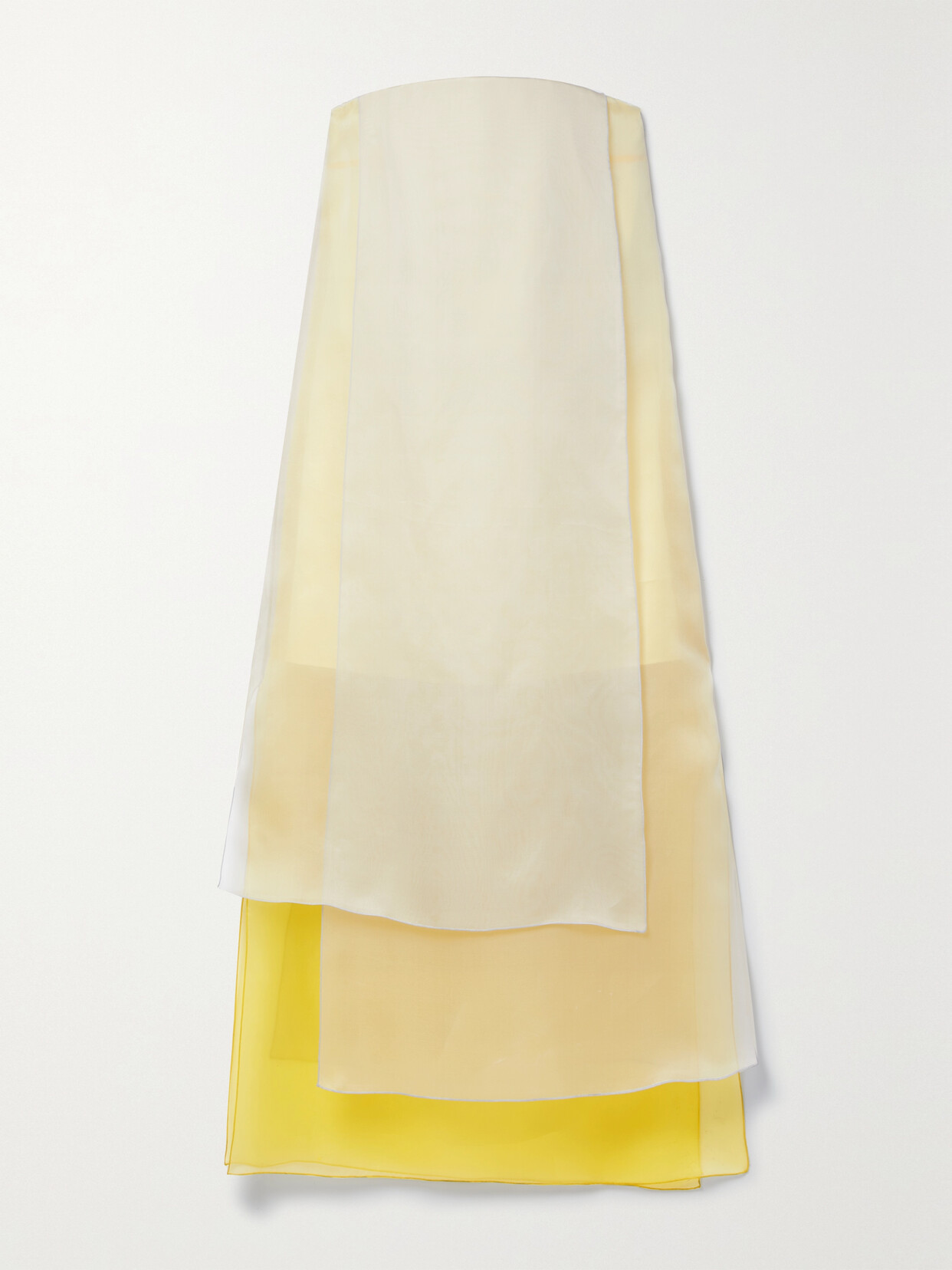 Lafayette148 Strapless Layered Color-block Silk-organza Maxi Dress - Yellow