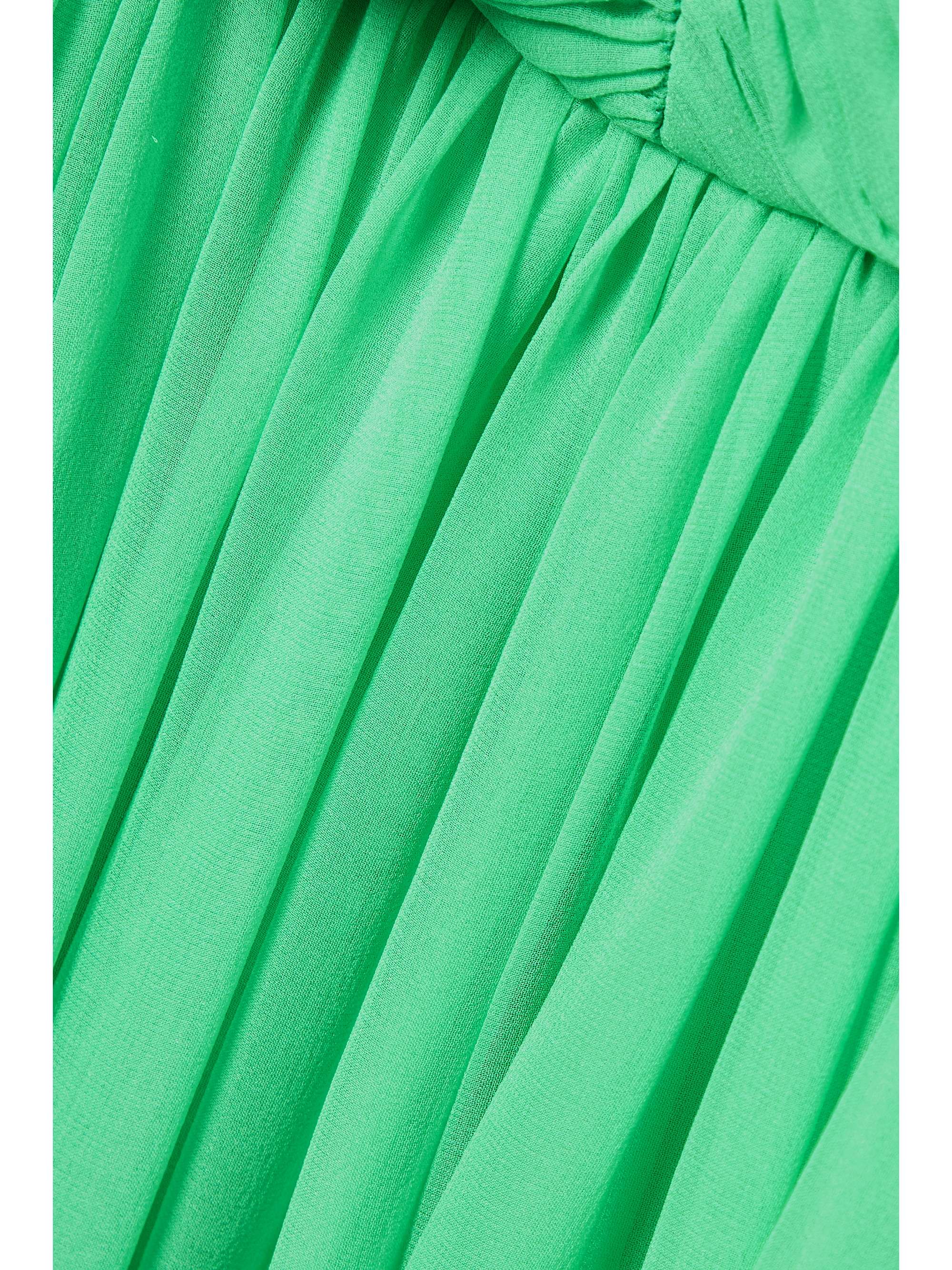 ADAM LIPPES Pleated silk-chiffon maxi dress