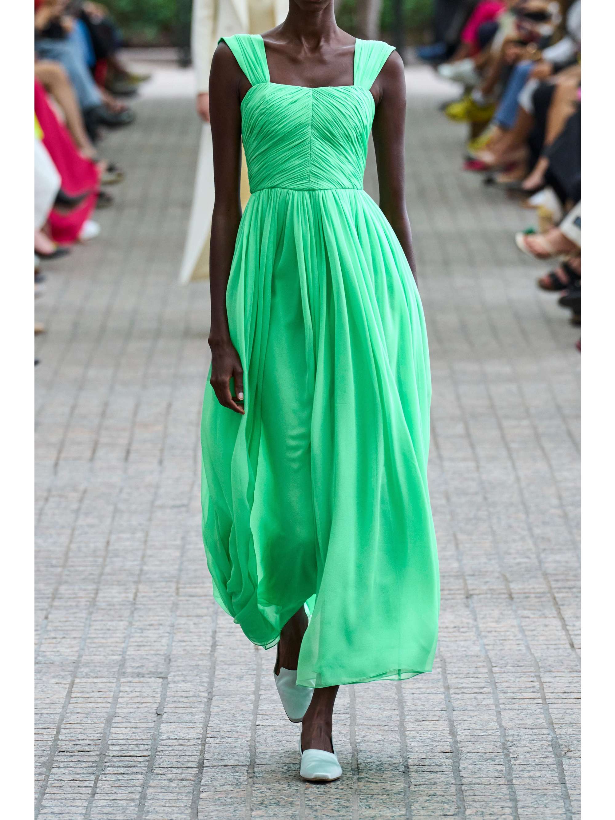 ADAM LIPPES Pleated silk-chiffon maxi dress