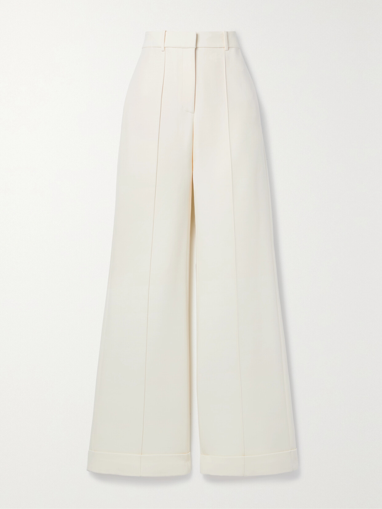 Adam Lippes - Deeda Wool And Silk-blend Wide-leg Pants - Ecru