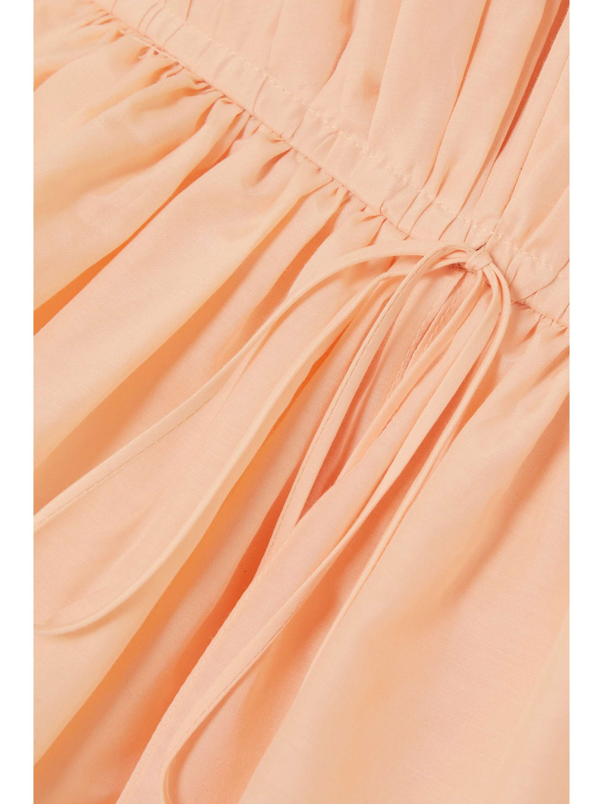 ADAM LIPPES Dendur tie-detailed pleated cotton and silk-blend voile gown