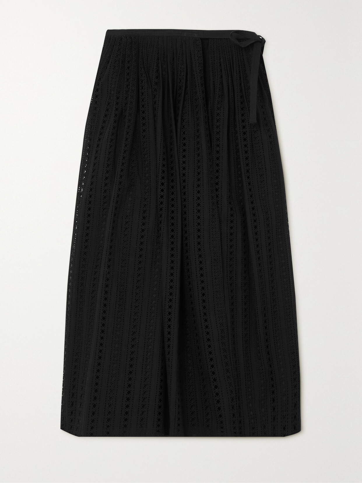 Adam Lippes - Broderie Anglaise Cotton Wrap Skirt - Black