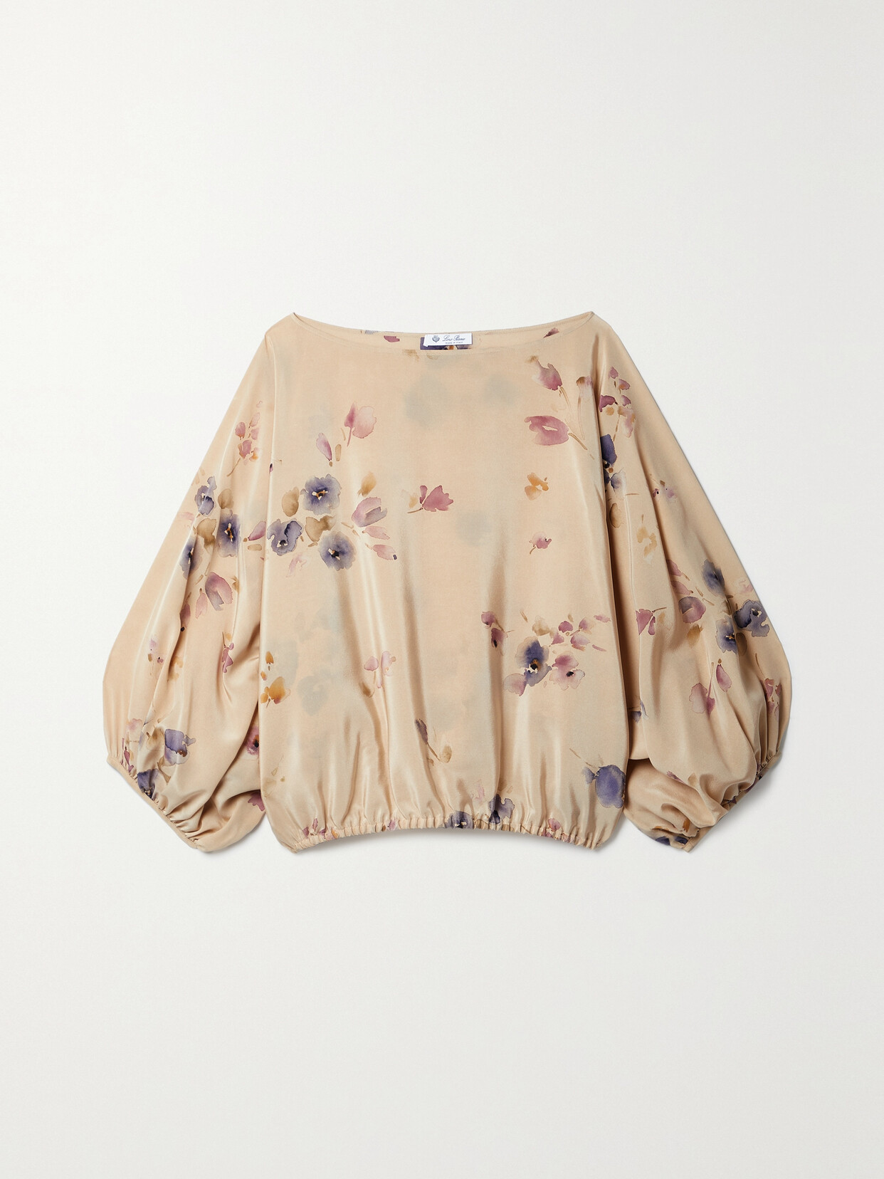Loro Piana Helena Floral-print Silk Crepe De Chine Blouse - Cream