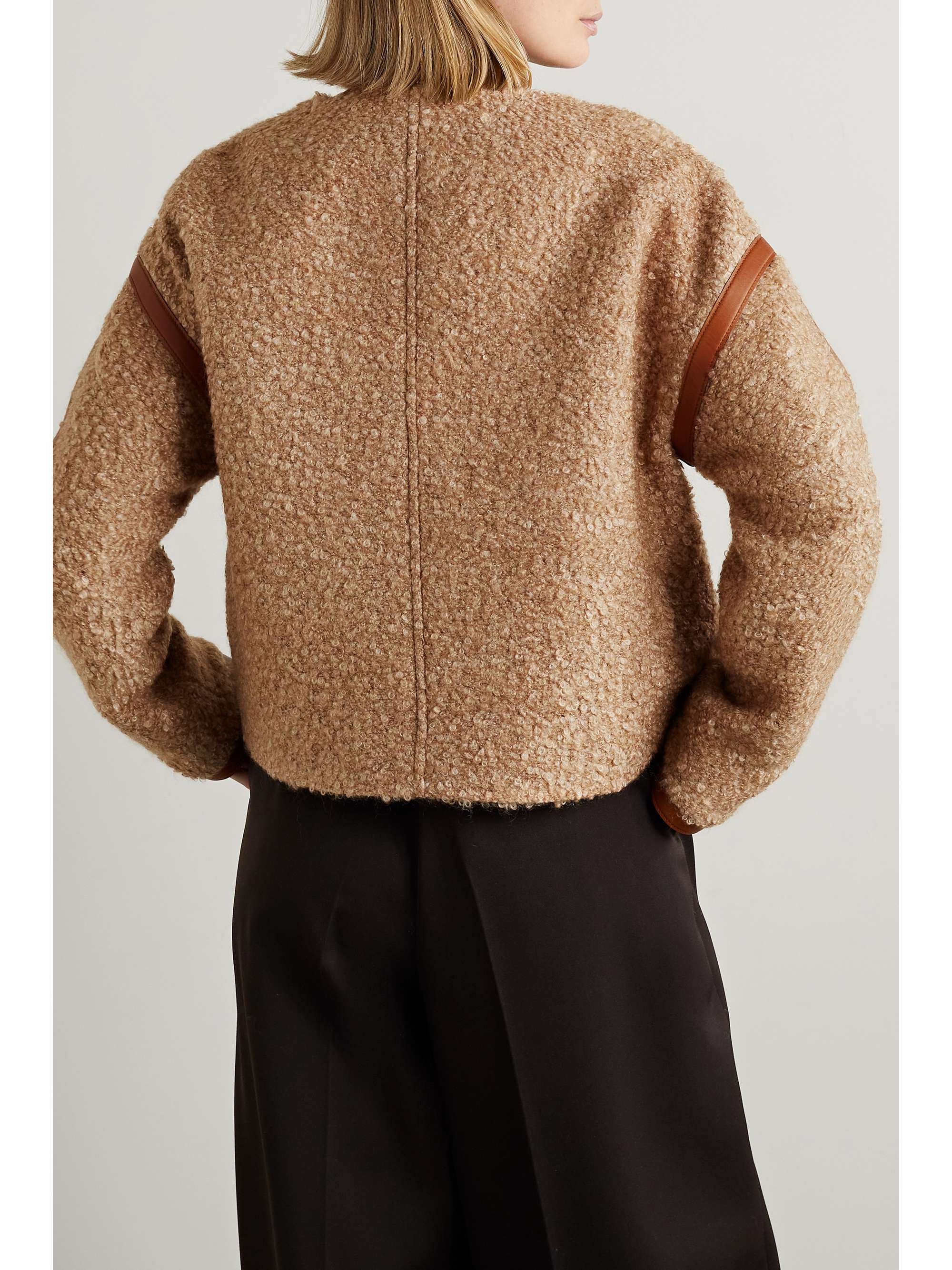 LORO PIANA Carina leather-trimmed mohair-blend bouclé jacket