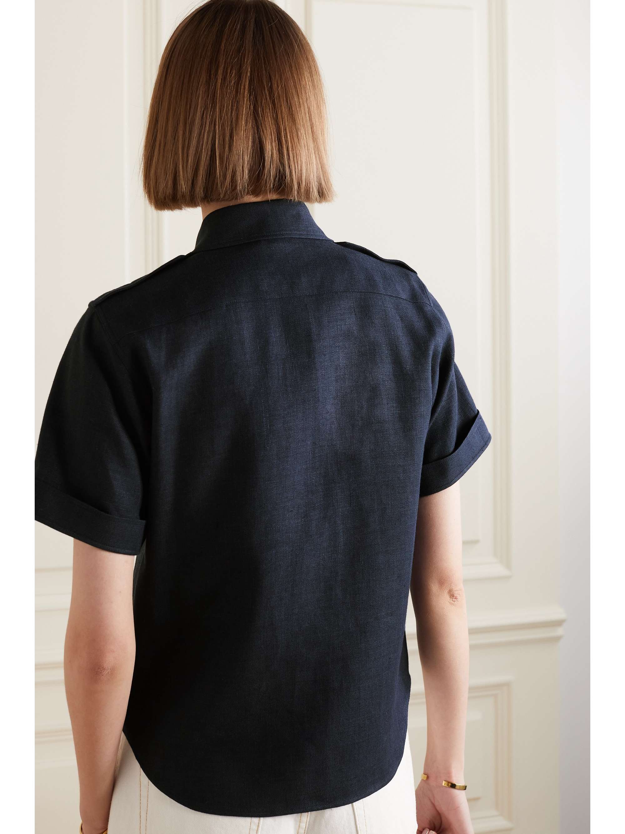 LORO PIANA Annalisa linen and wool-blend twill shirt