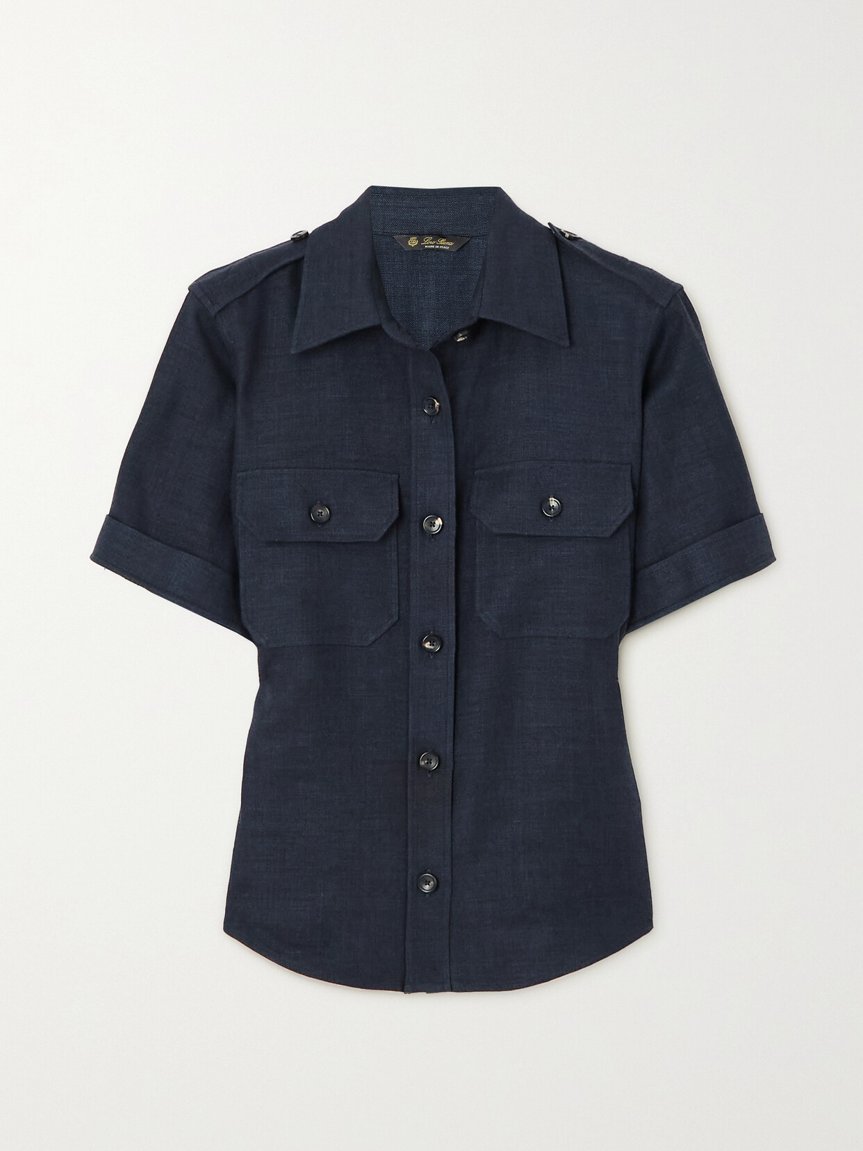 Loro Piana - Annalisa Linen And Wool-blend Twill Shirt - Blue