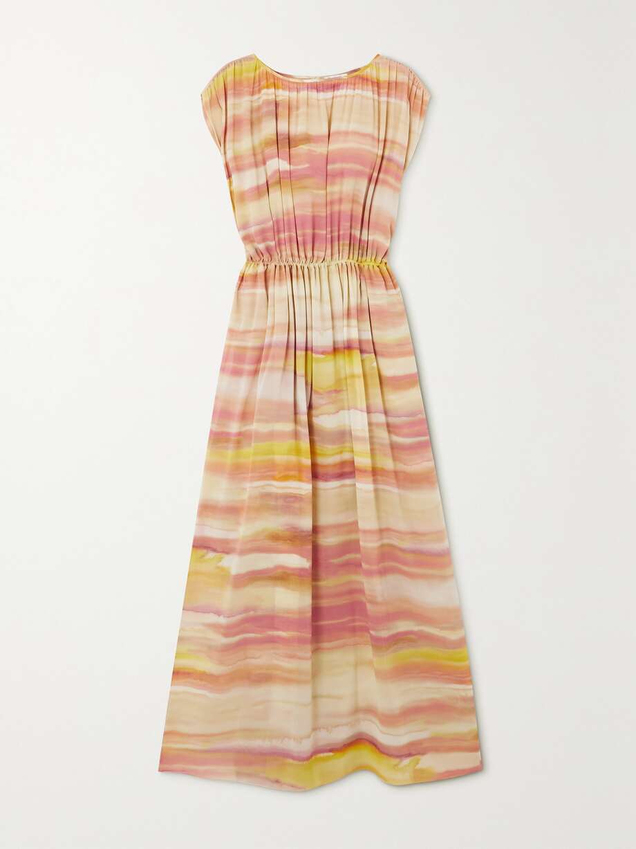 edwina printed silk-crepe maxi dress