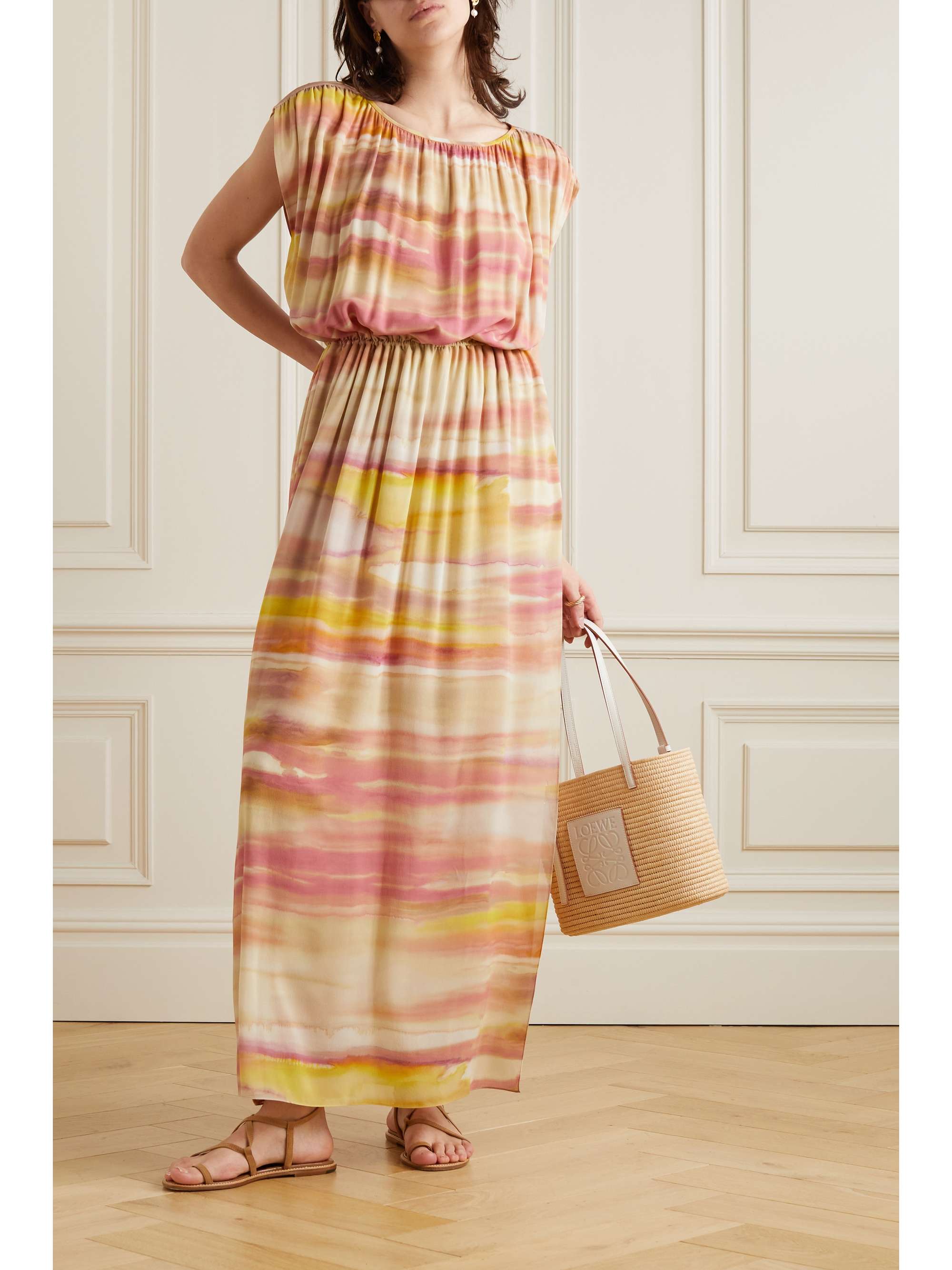 LORO PIANA Edwina printed silk-crepe maxi dress