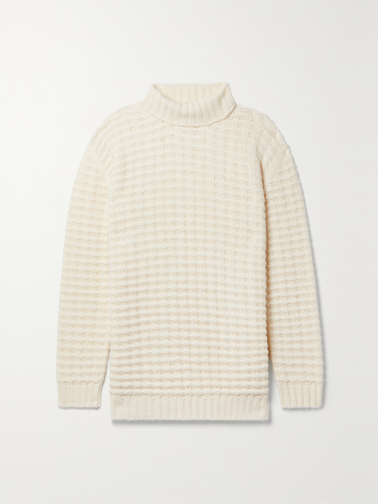 Loro Piana - Waffle-knit Cashmere And Silk-blend Turtleneck Sweater - Ivory