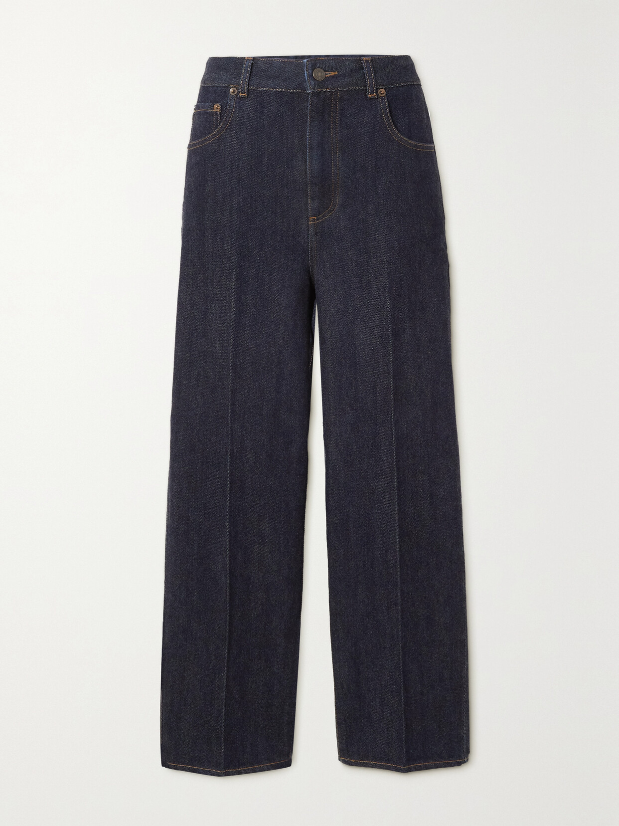 Shop Loro Piana High-rise Straight-leg Jeans In Blue