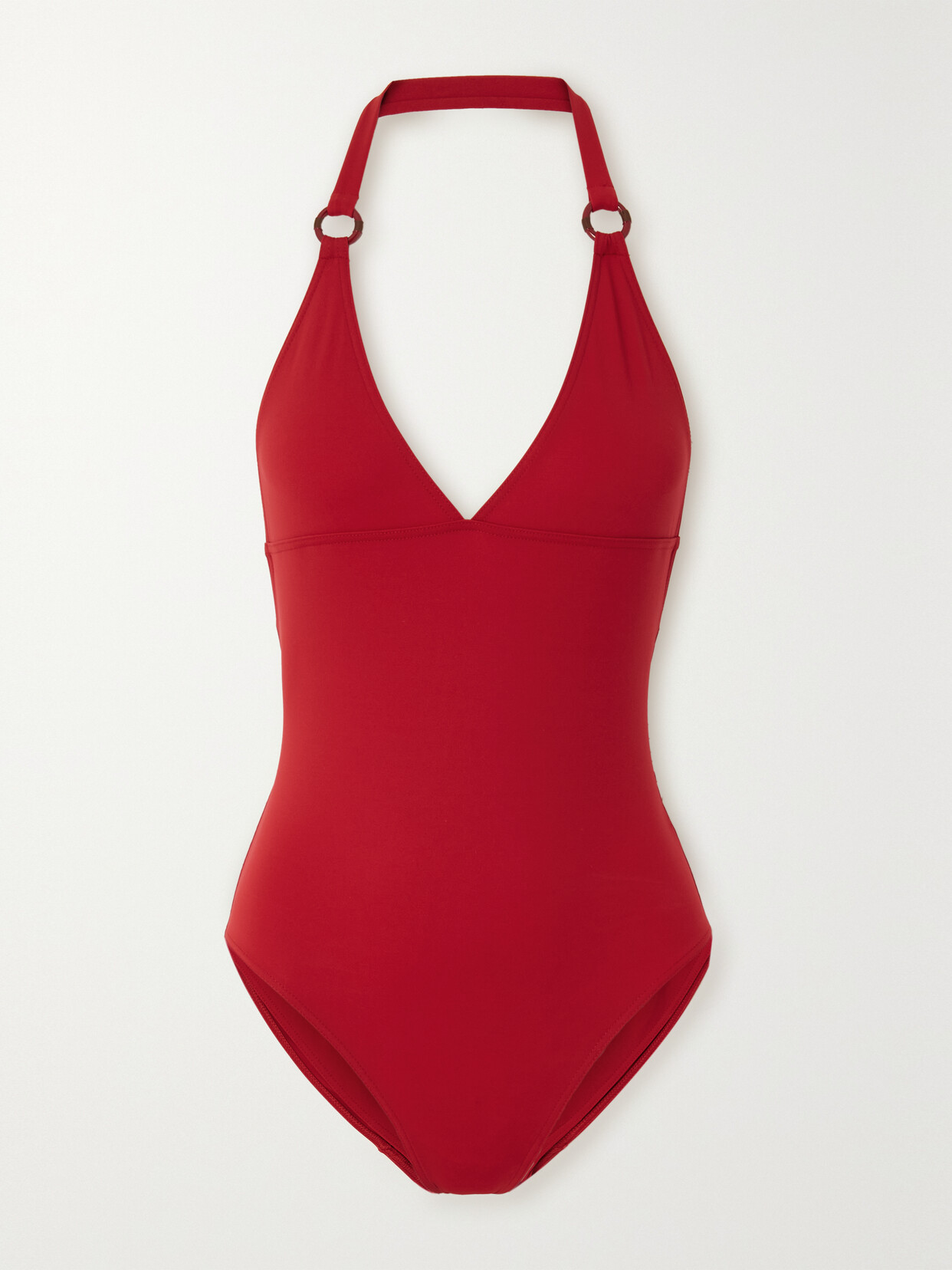 Loro Piana Embellished Halterneck Swimsuit In Red