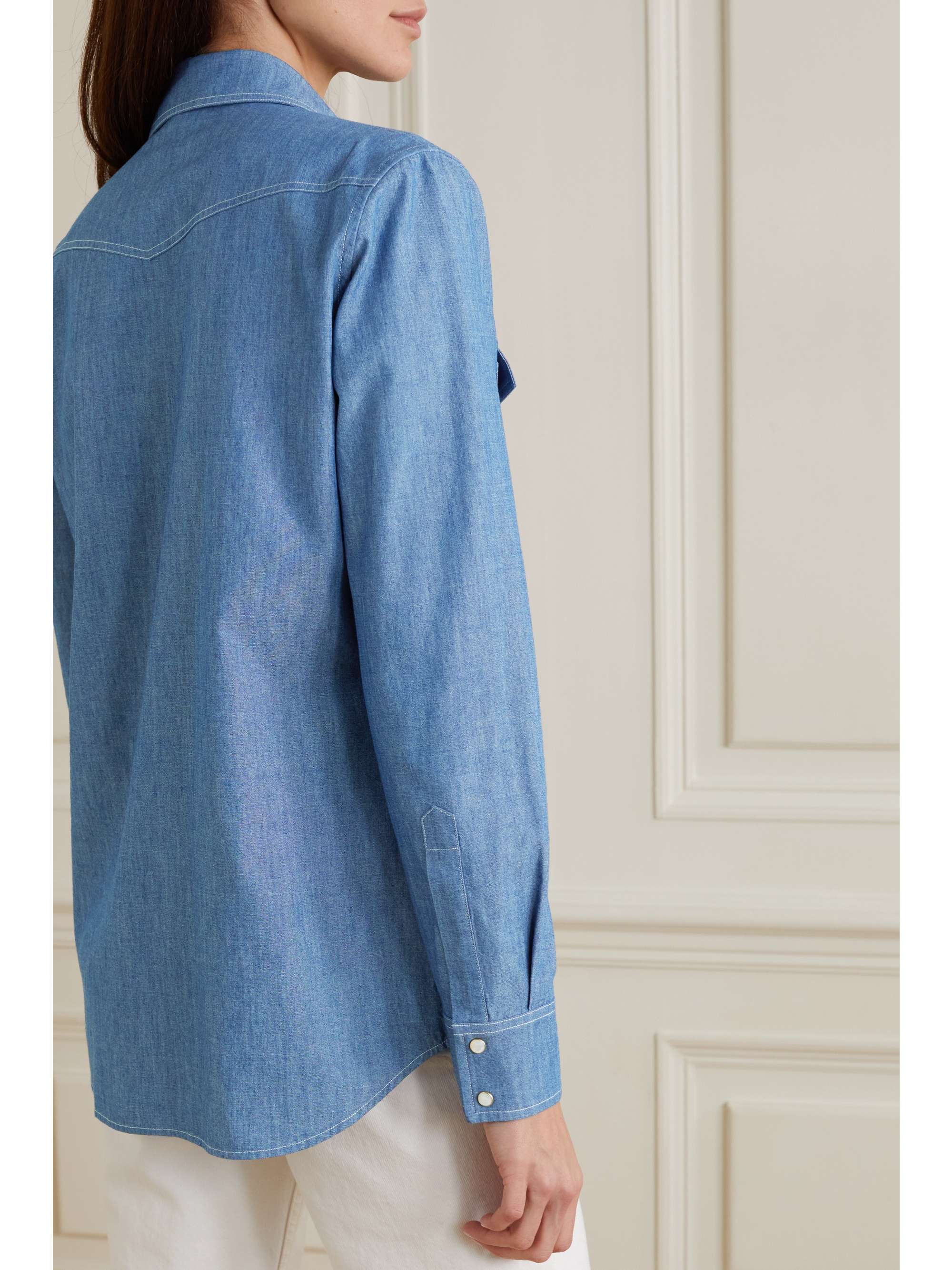 LORO PIANA Cotton-chambray shirt