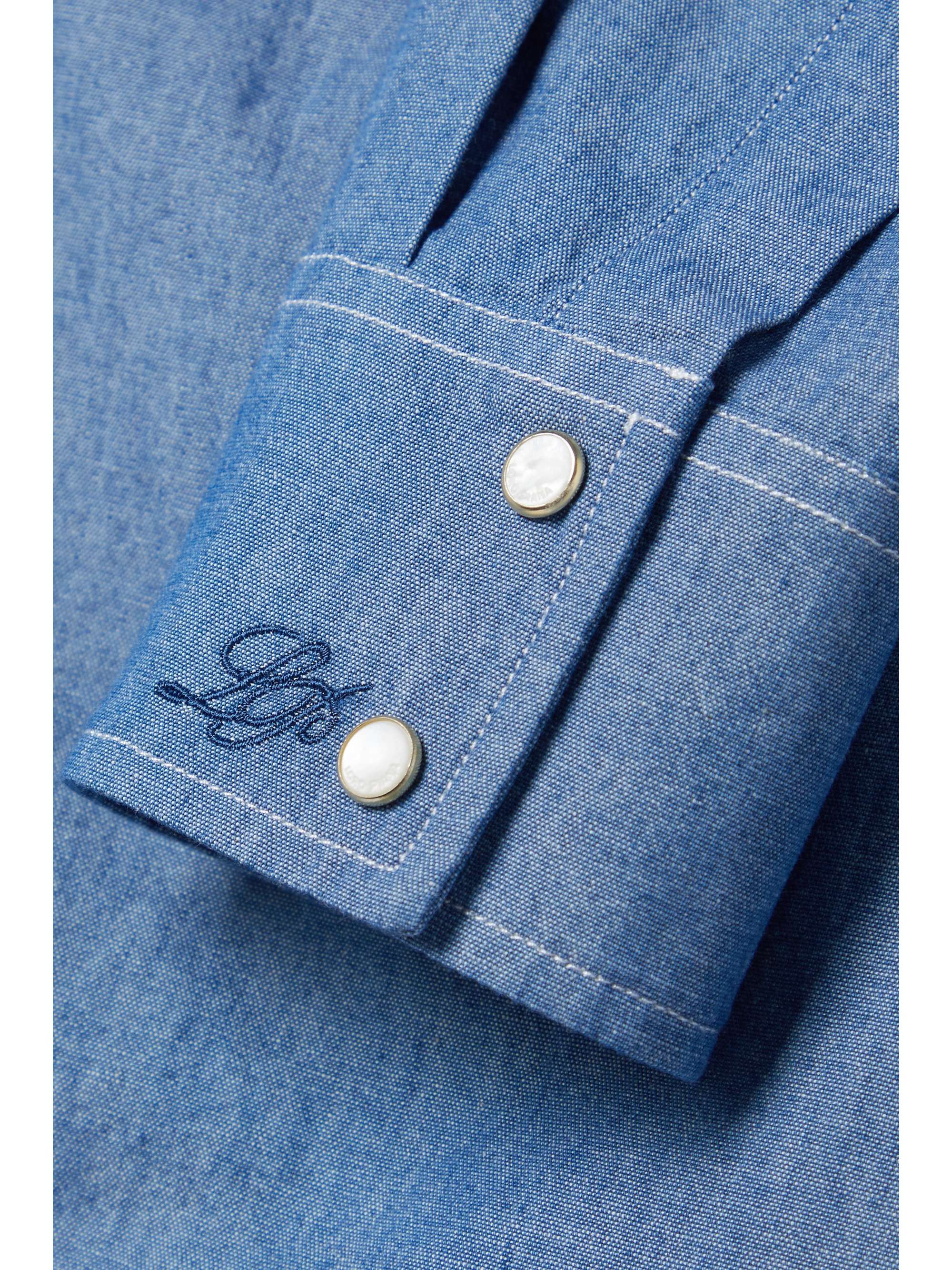 LORO PIANA Cotton-chambray shirt