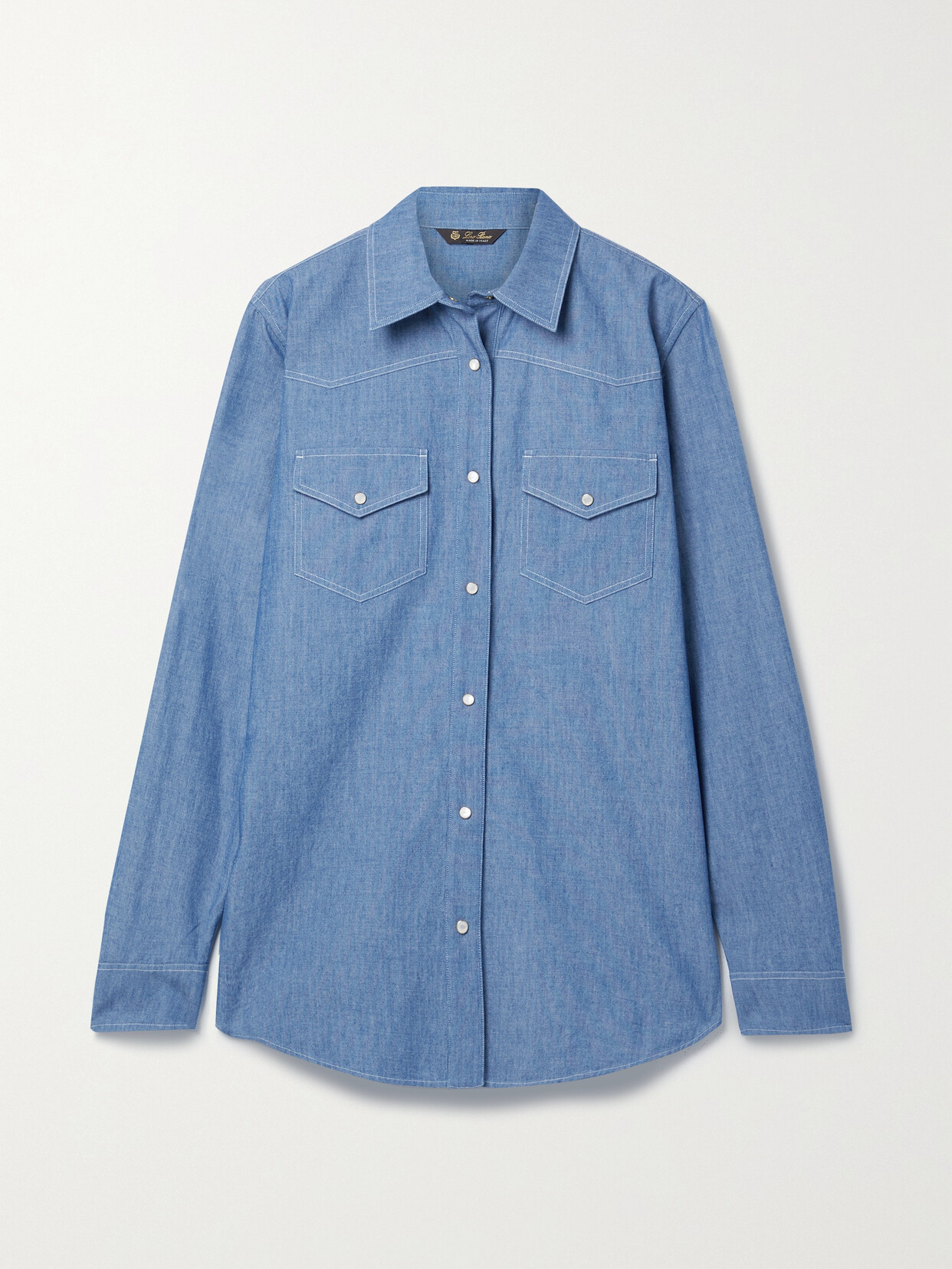 LORO PIANA COTTON-CHAMBRAY SHIRT