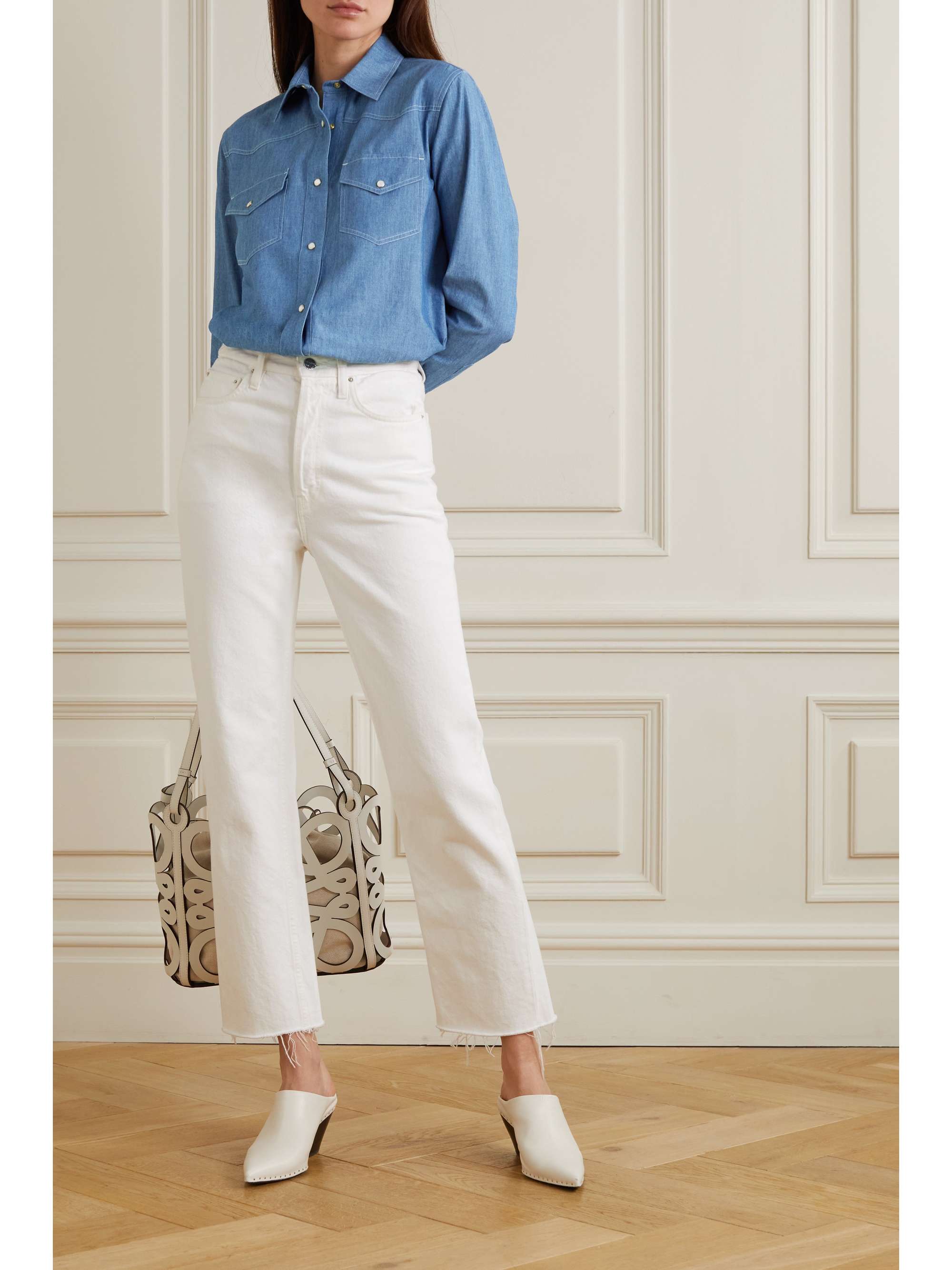 LORO PIANA Cotton-chambray shirt