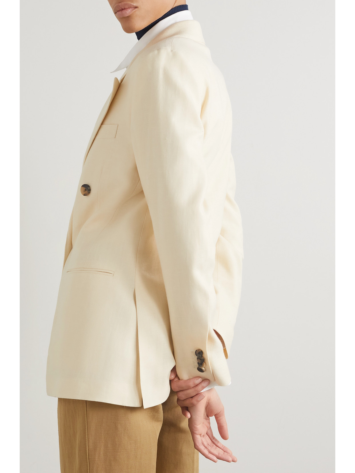 Shop Loro Piana Aurora Linen And Wool-blend Twill Blazer In White