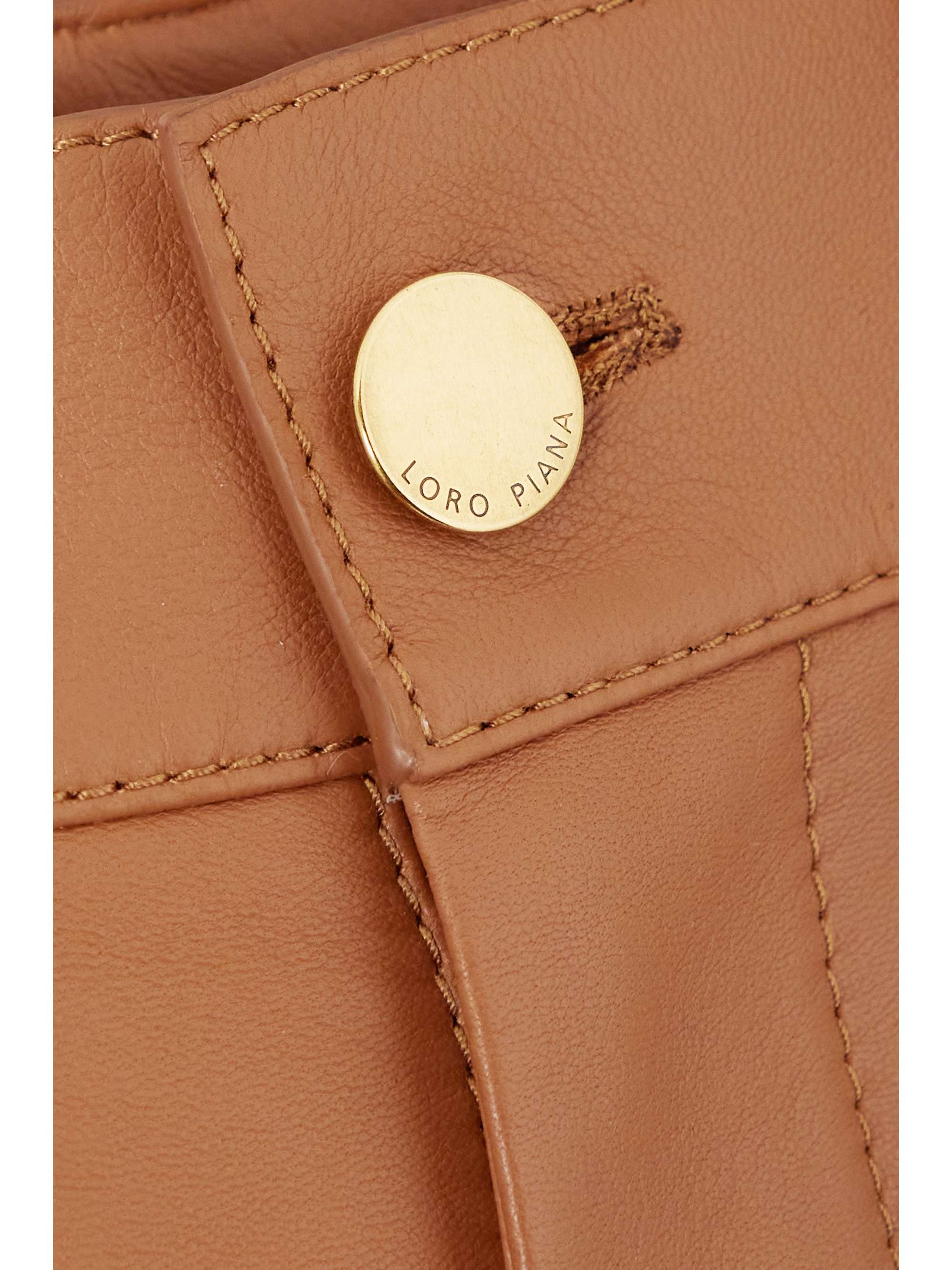 LORO PIANA Leather straight-leg pants