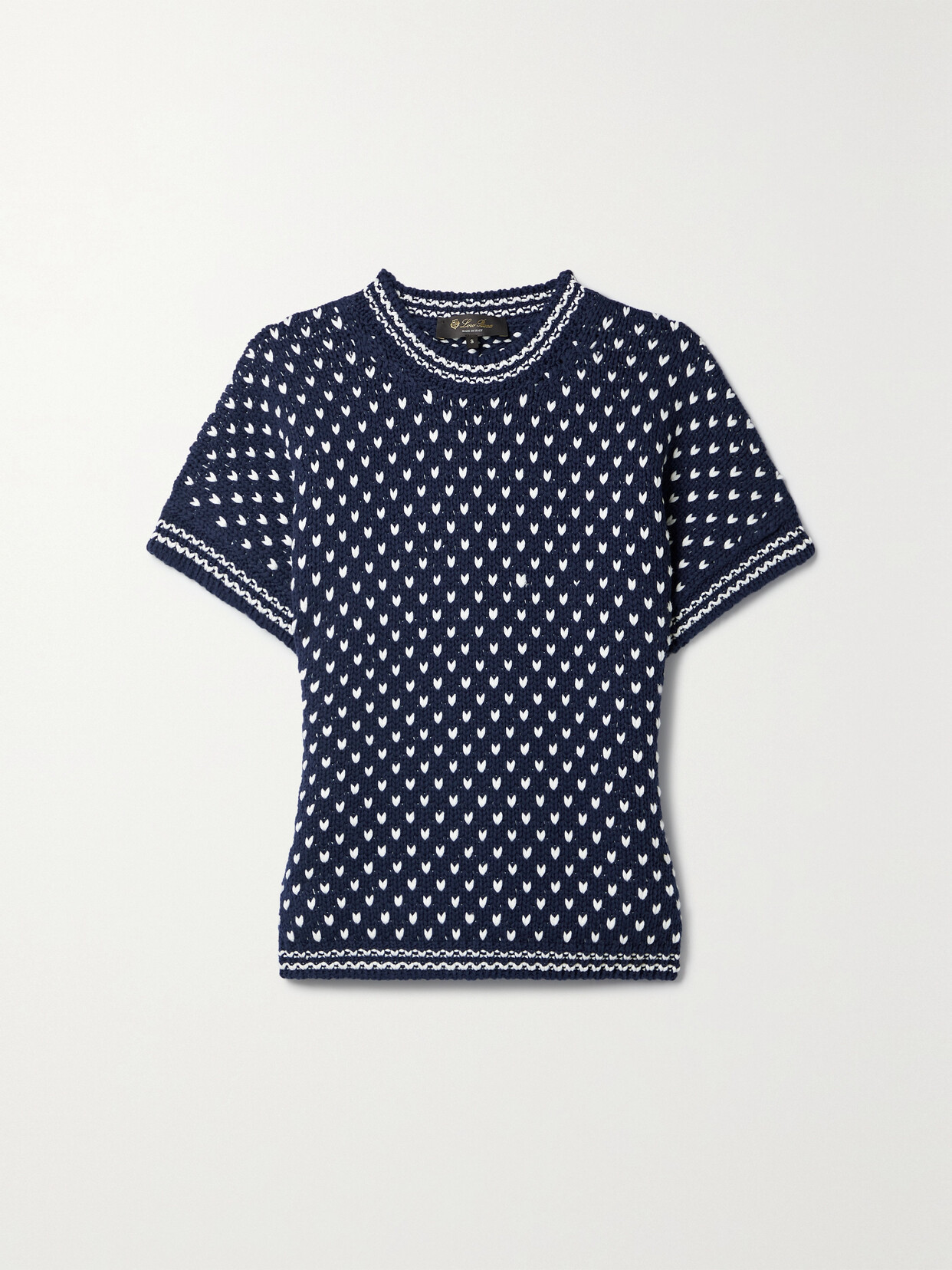 Loro Piana - Intarsia-knit Cotton Top - Blue