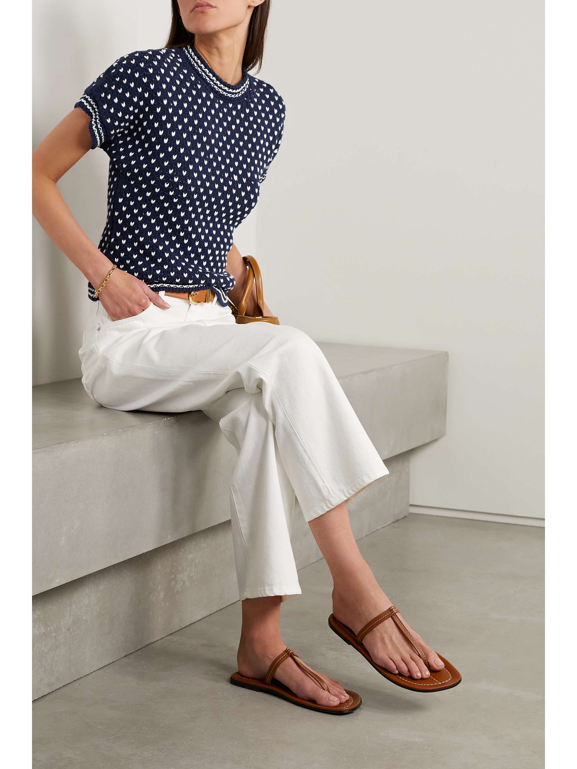 LORO PIANA Intarsia-knit cotton top