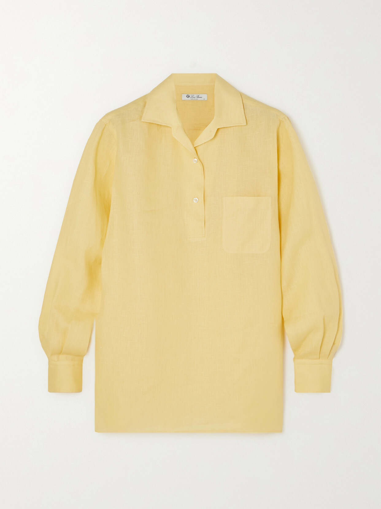 Loro Piana - Appliquéd Linen Shirt - Yellow