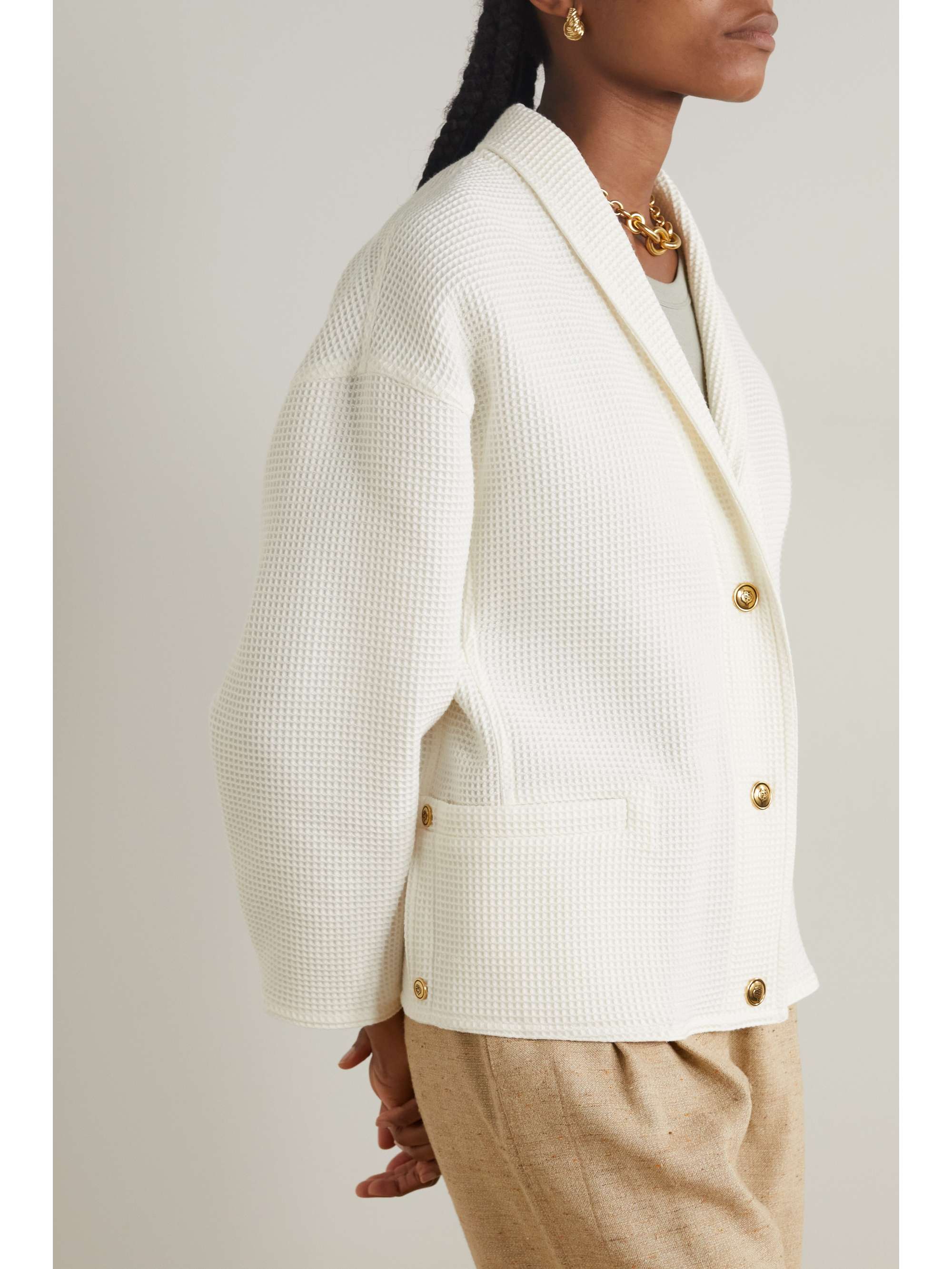 LORO PIANA Shana waffle-knit cotton cardigan | NET-A-PORTER