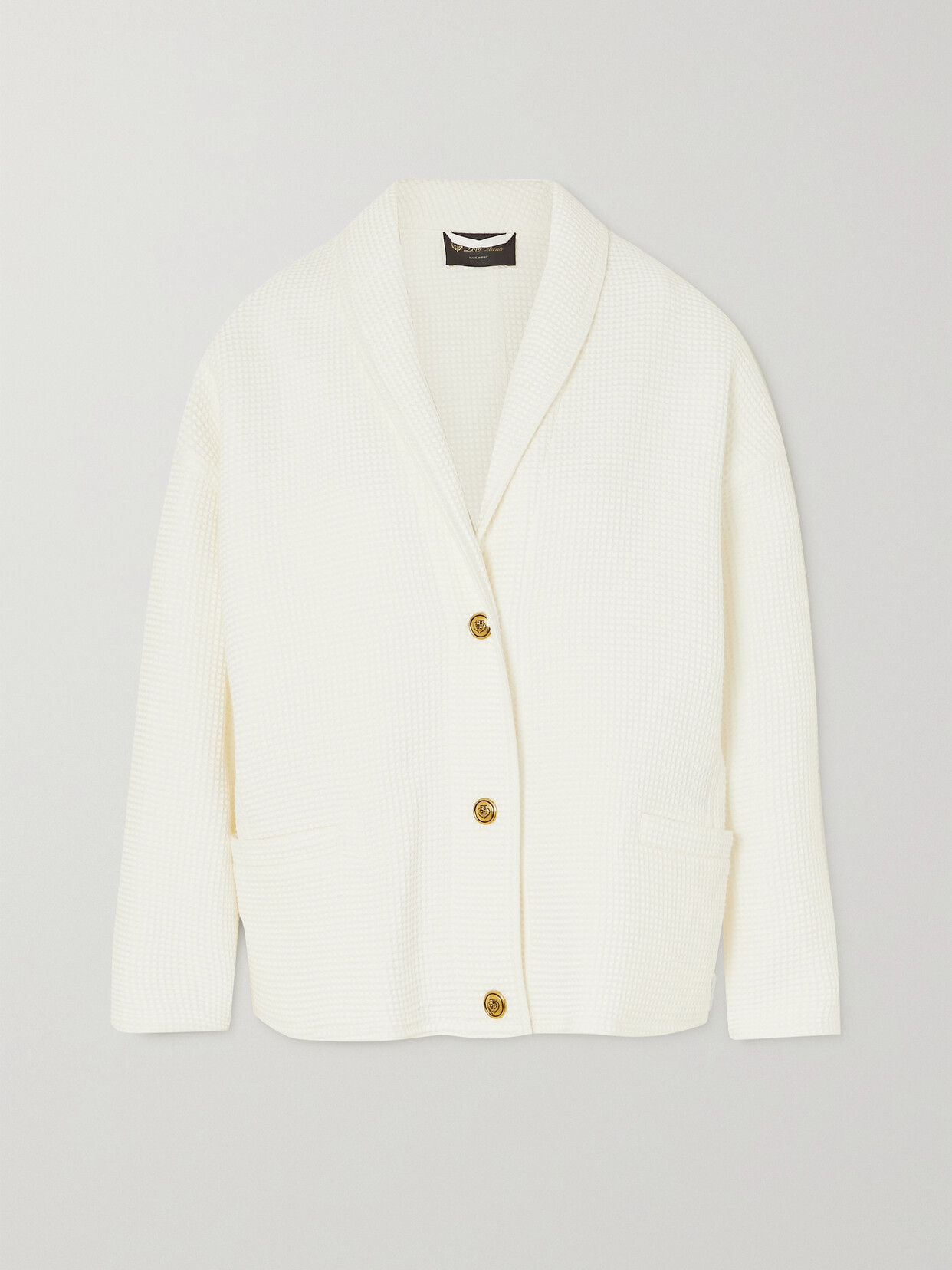 Loro Piana Shana Waffle-knit Cotton Jacket In White