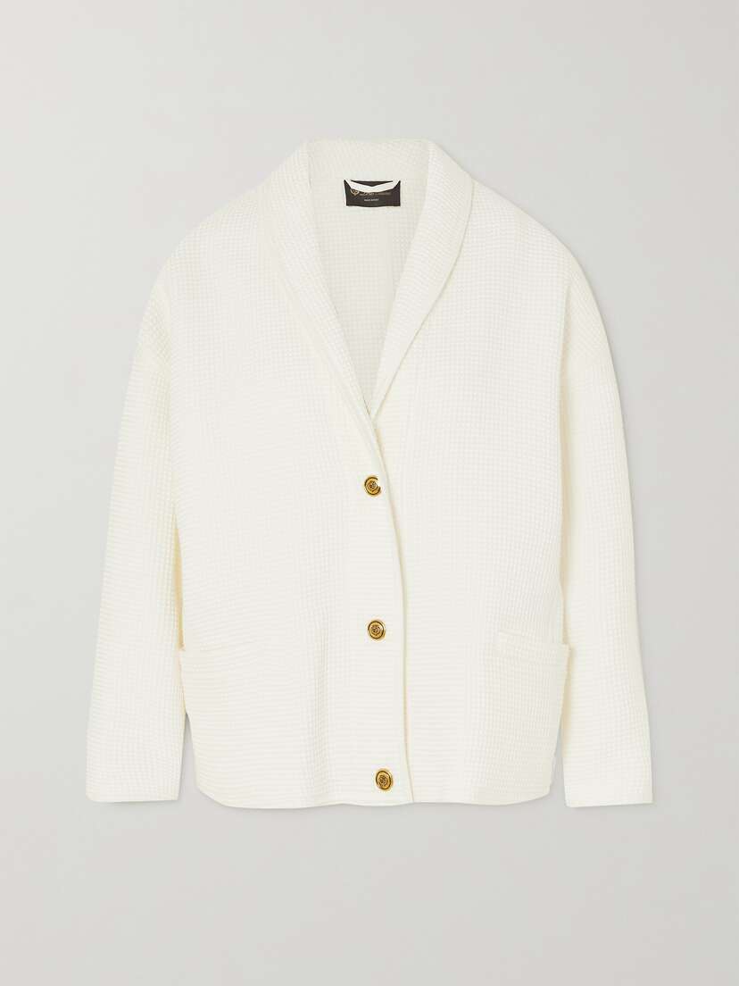 Loro Piana Shana Waffle-knit Cotton Cardigan