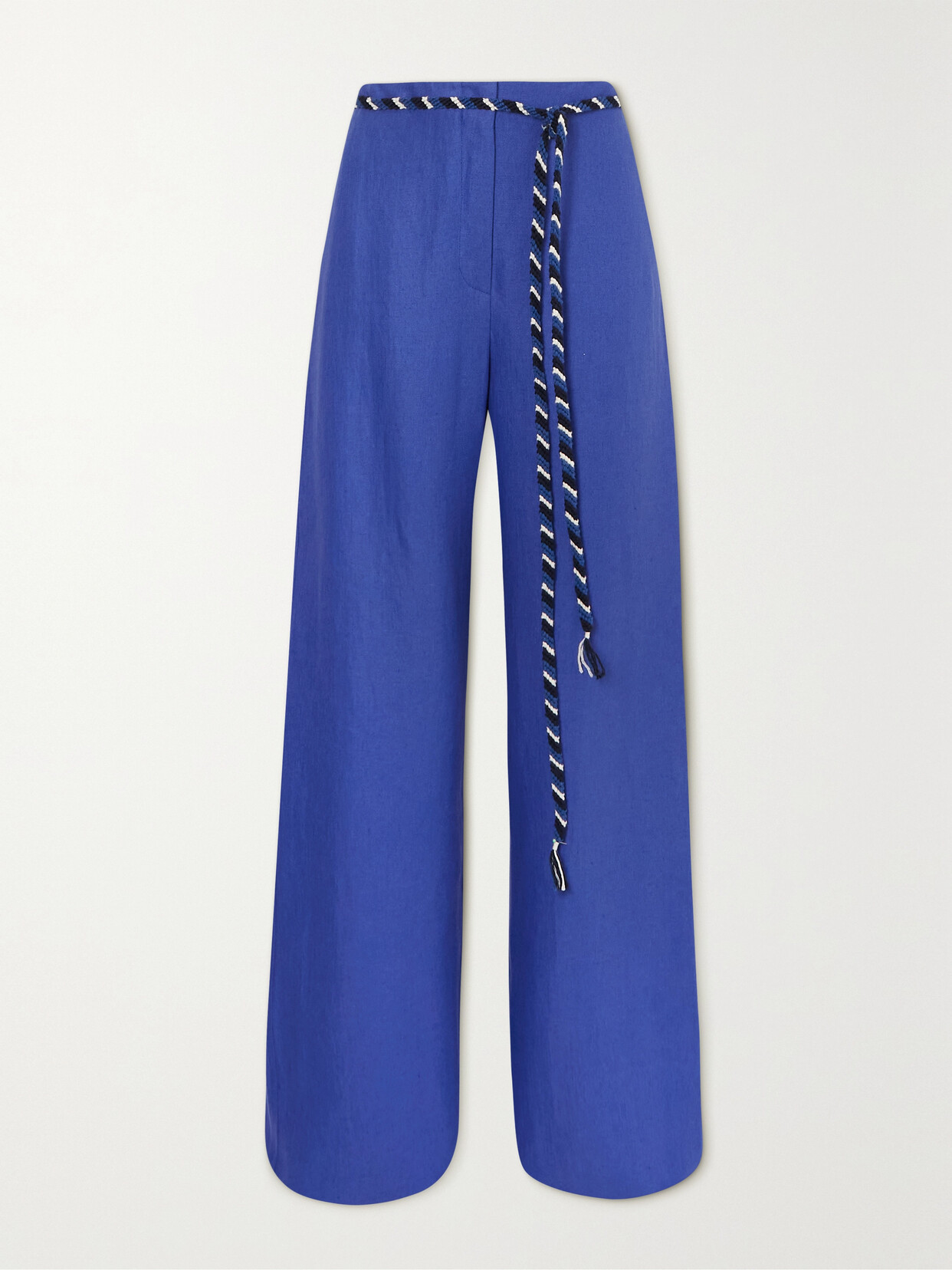 Loro Piana Antigua Linen-twill Wide-leg Pants In Blue