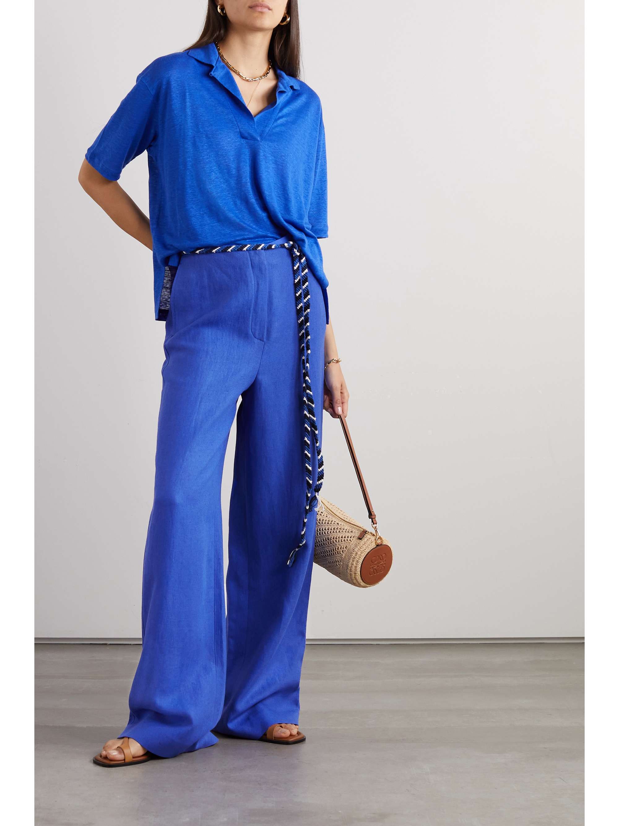 LORO PIANA Antigua linen-twill wide-leg pants | NET-A-PORTER