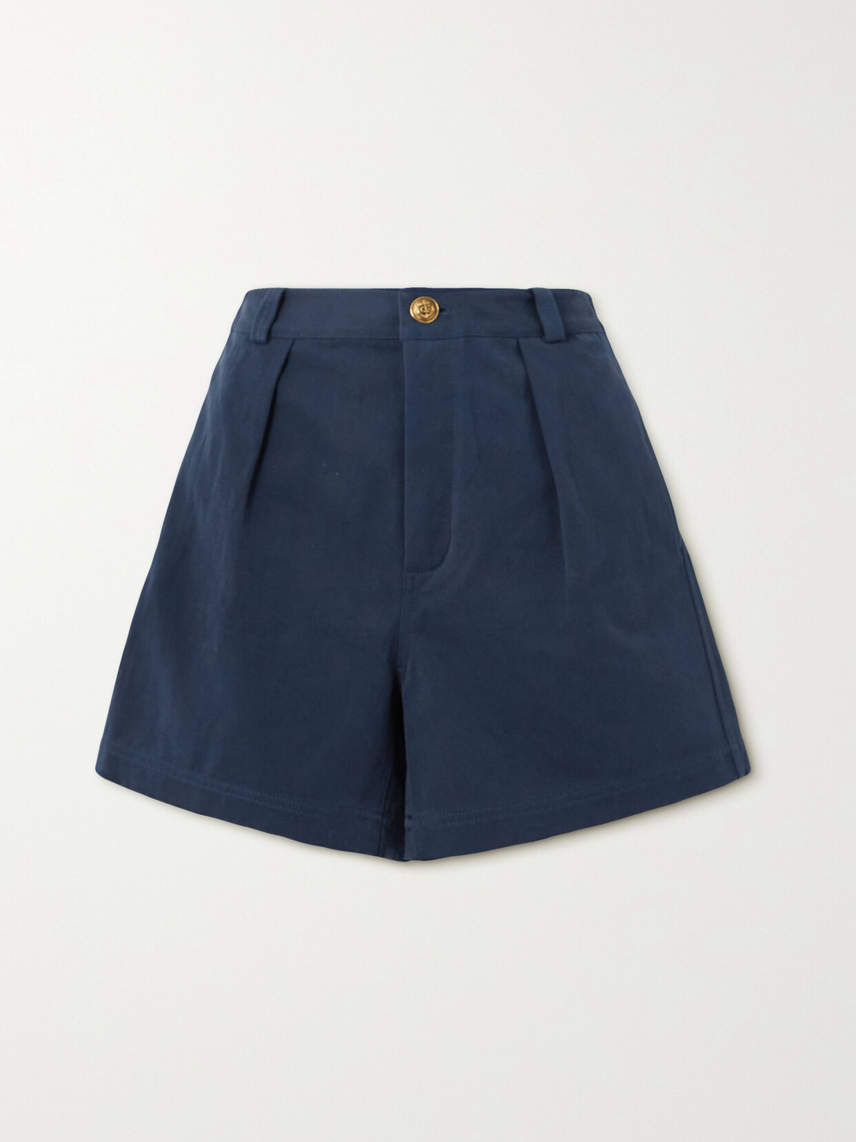 Loro Piana - Pleated Cotton And Linen-blend Twill Shorts - Blue