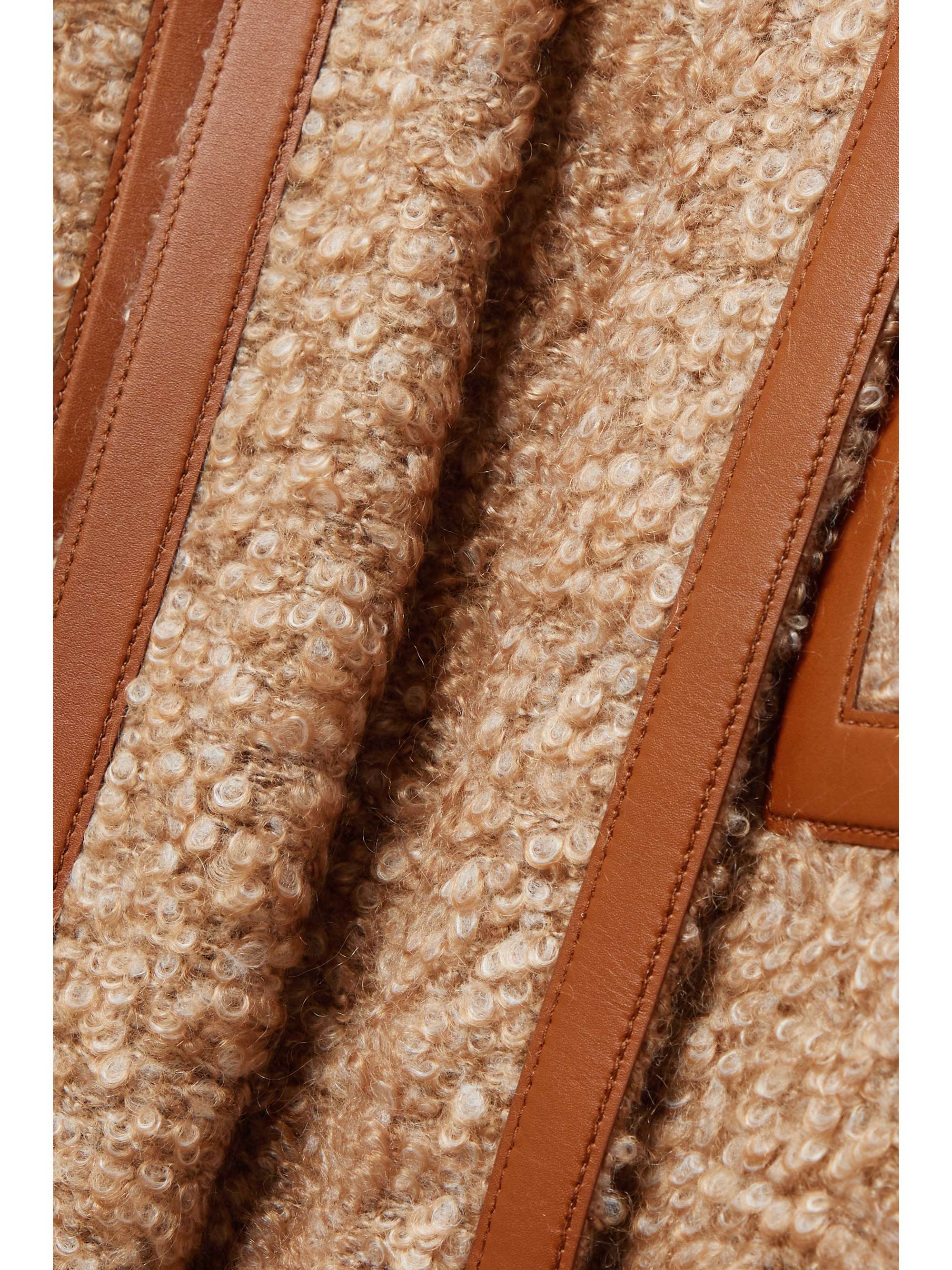 LORO PIANA Reinhold leather-trimmed mohair-blend bouclé coat
