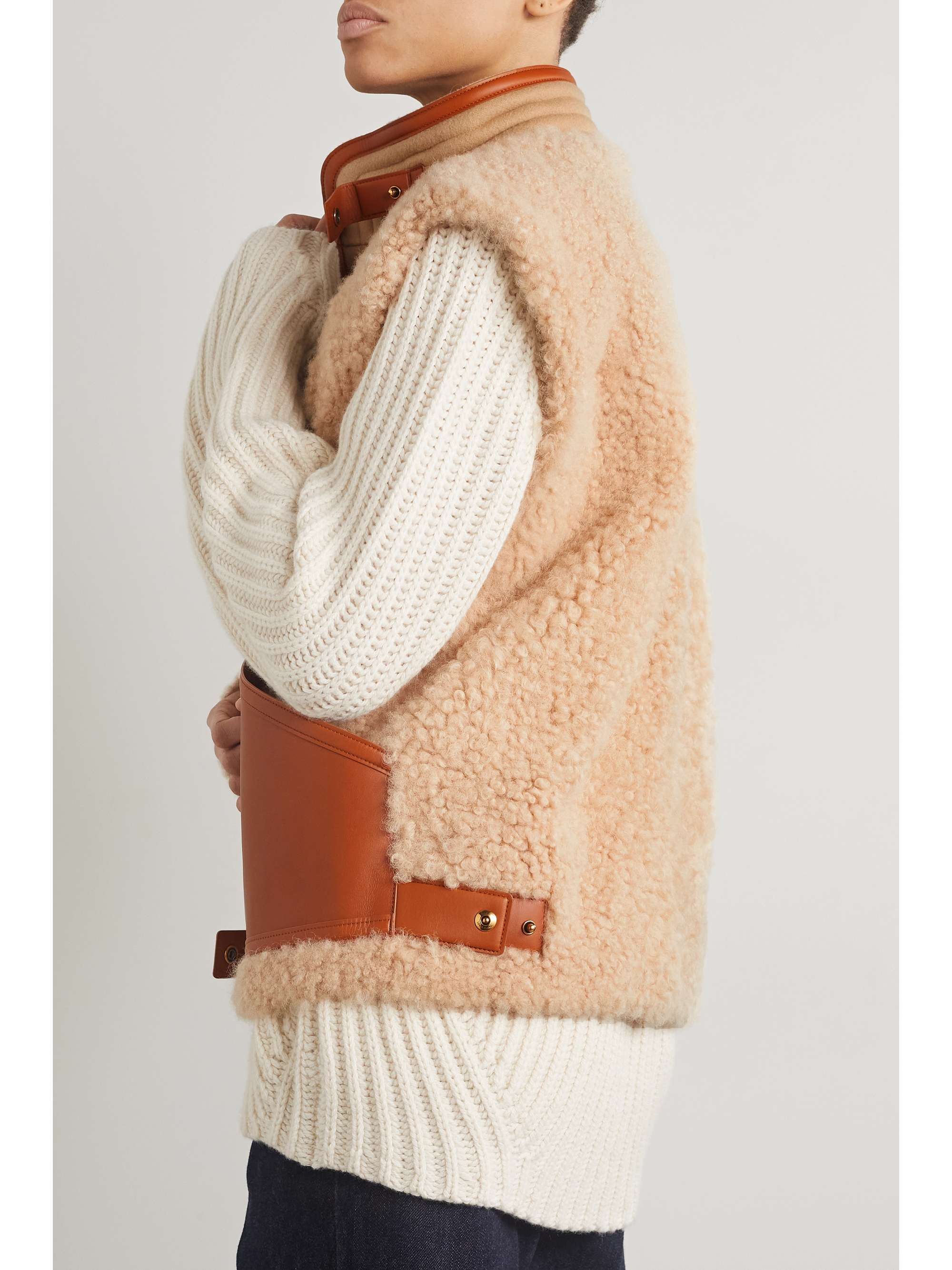 LORO PIANA Maikel quilted cashmere and leather-trimmed shearling vest