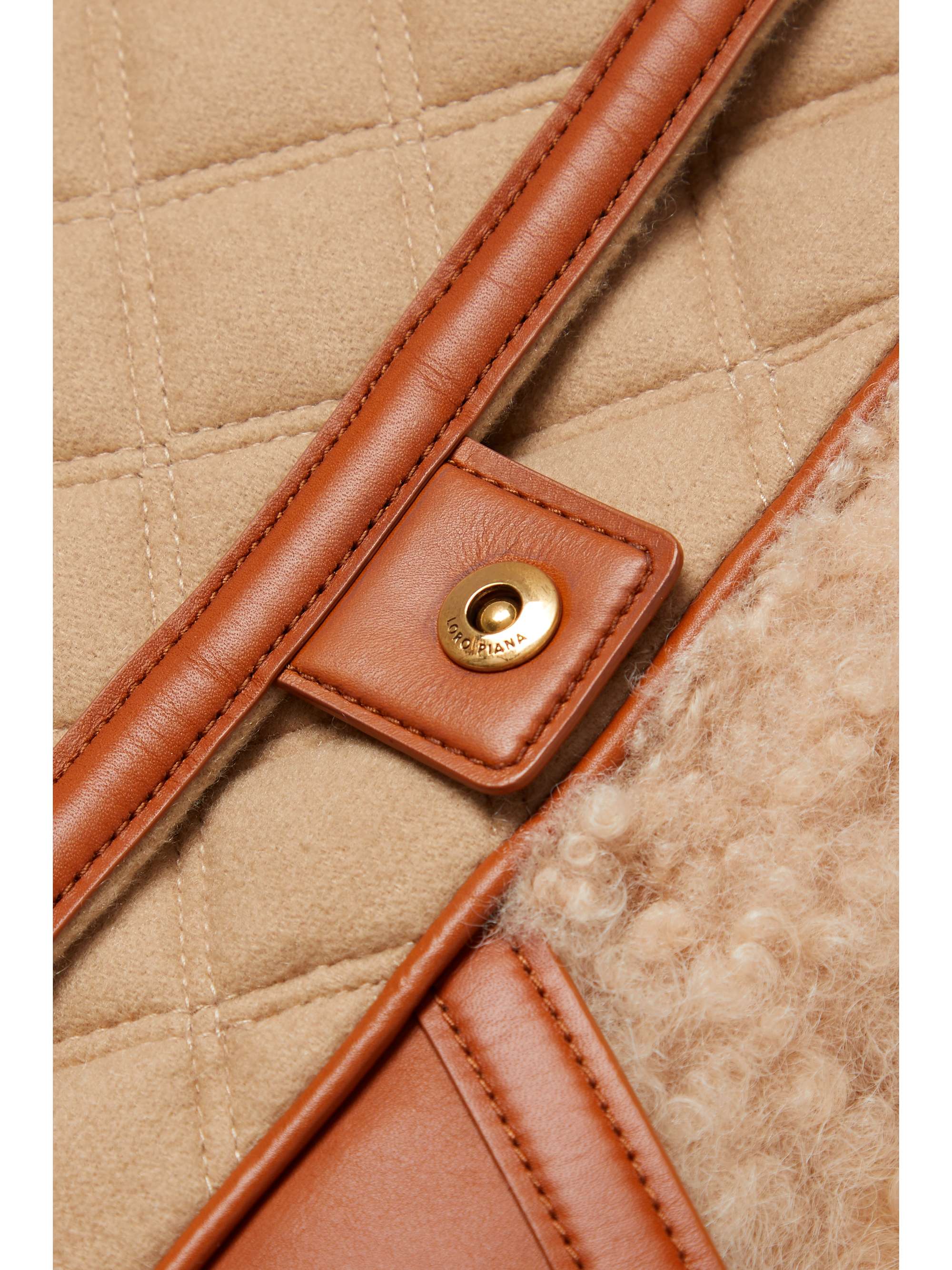 LORO PIANA Maikel quilted cashmere and leather-trimmed shearling vest