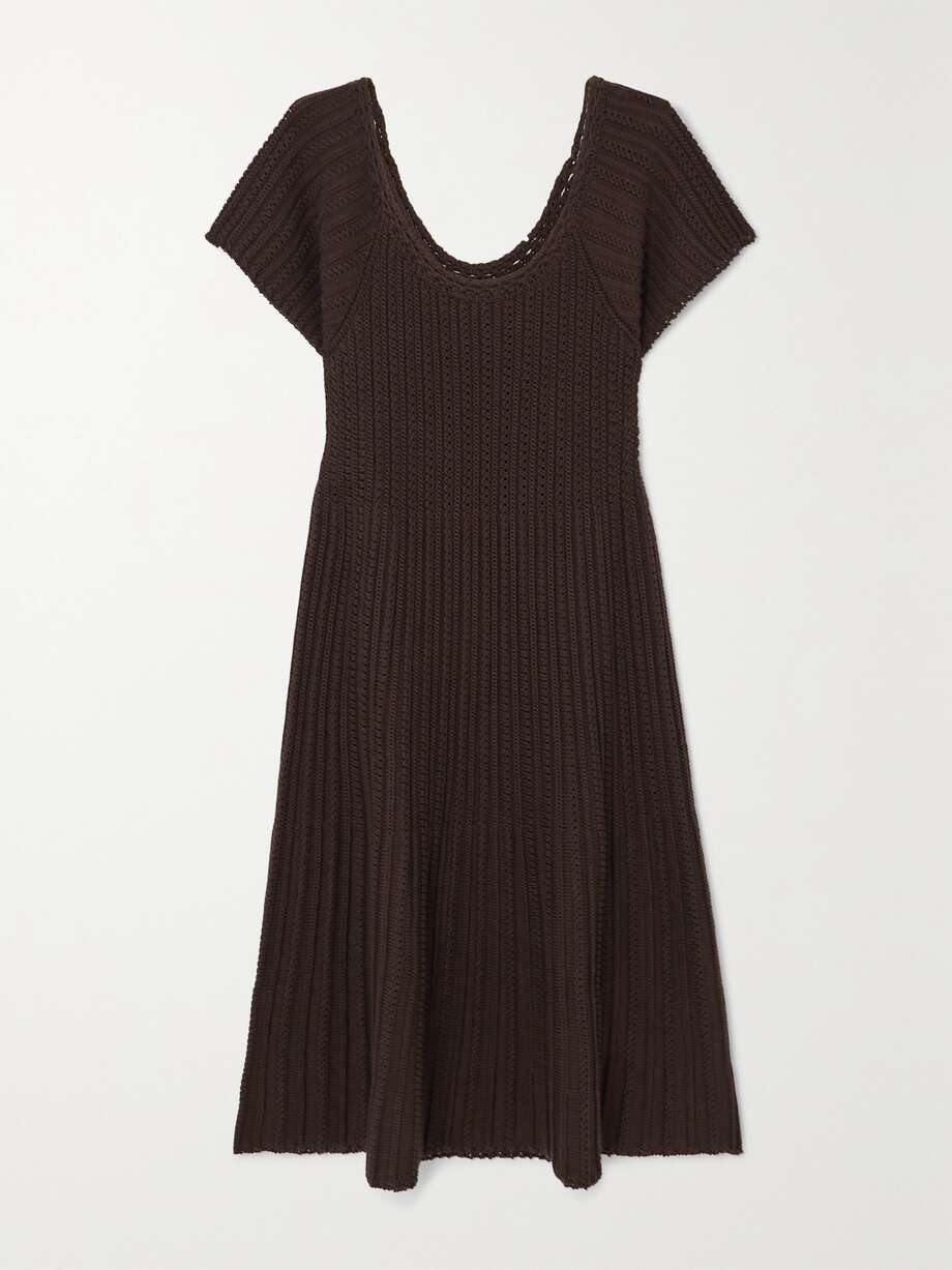castellana crocheted silk and cotton-blend dress