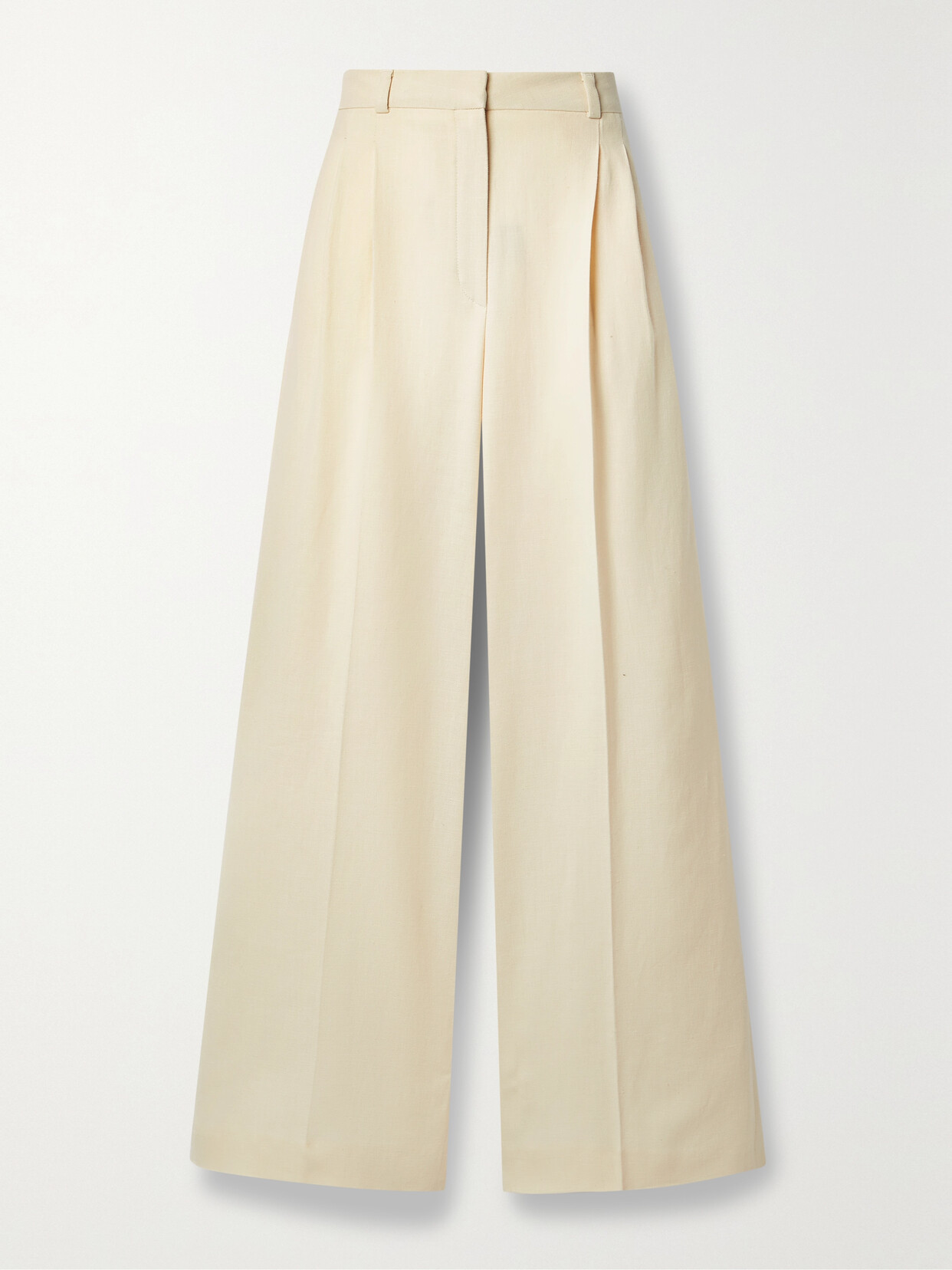 Loro Piana - Nyack Pleated Linen And Wool-blend Wide-leg Pants - Cream