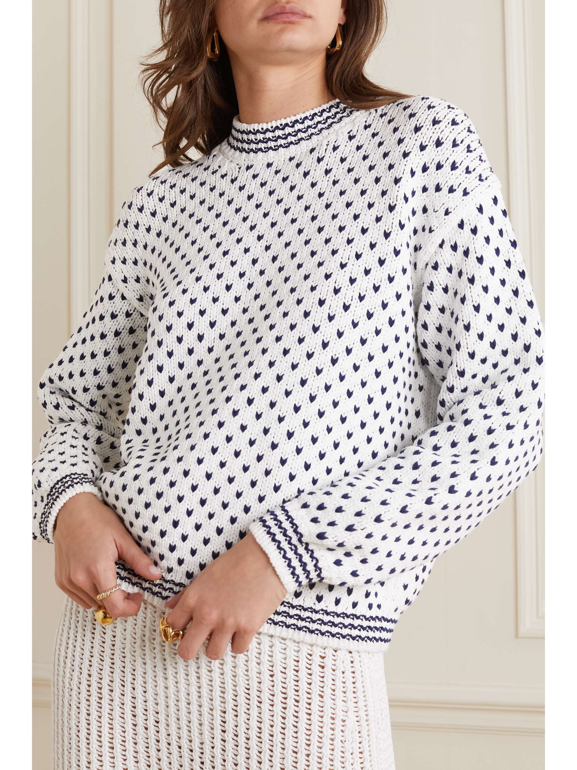 LORO PIANA Cotton-jacquard sweater