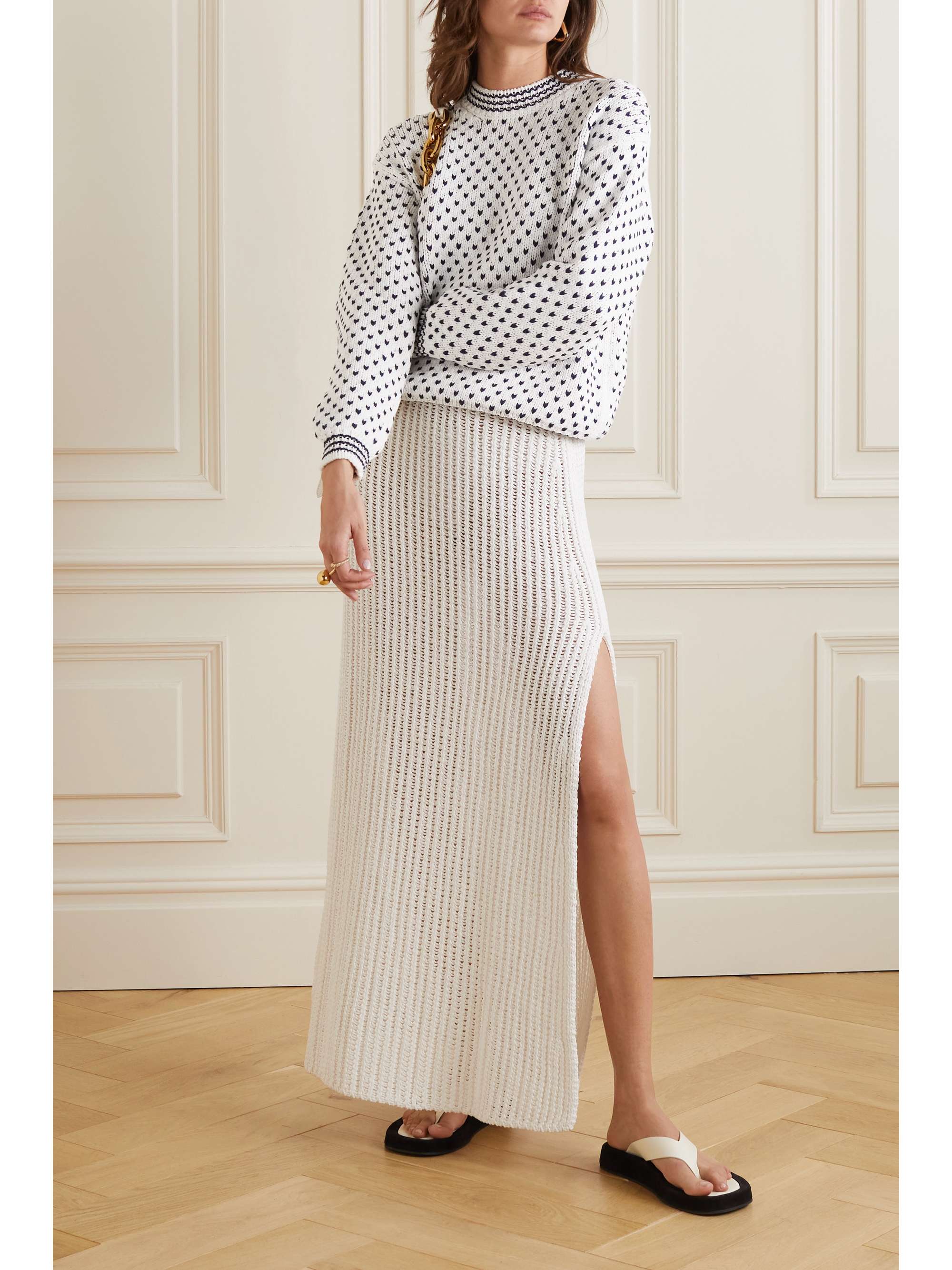 LORO PIANA Cotton-jacquard sweater