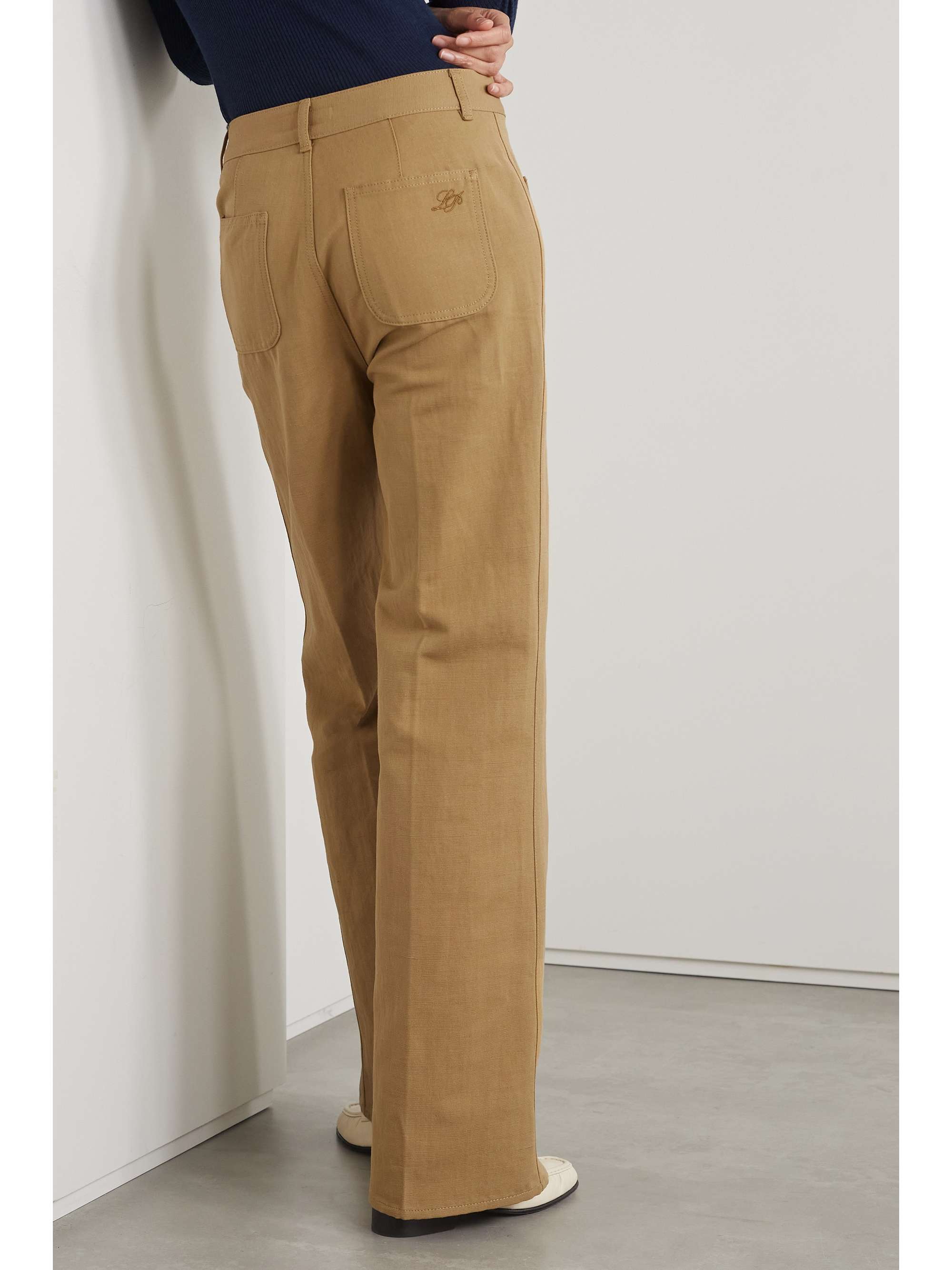 LORO PIANA Danbeth linen and cotton-blend canvas straight-leg pants