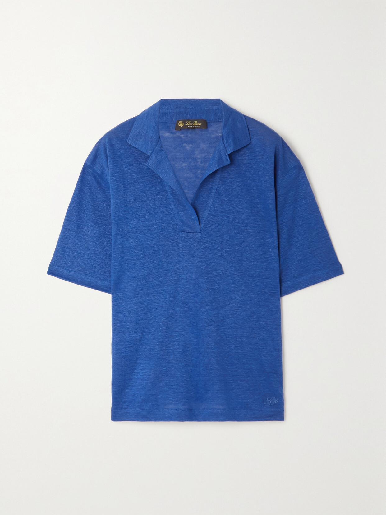 Loro Piana Linen Polo Shirt In Blue