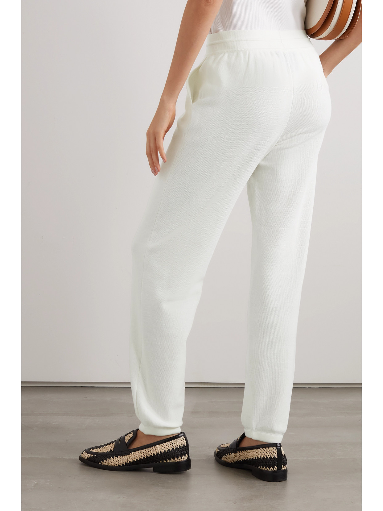 Shop Loro Piana Paraggi Cotton Tapered Track Pants In White