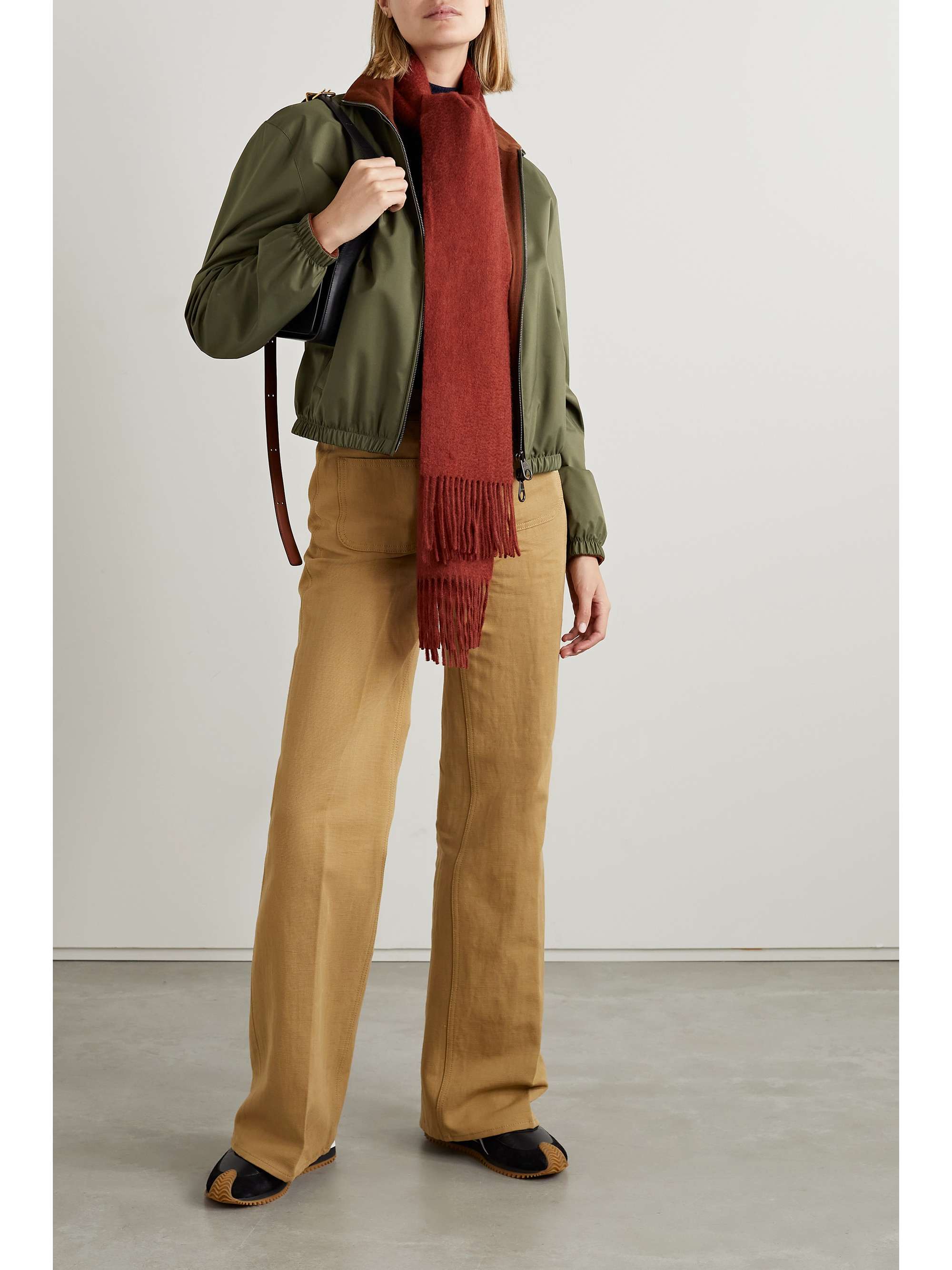 LORO PIANA Reversible shell and cashmere bomber jacket