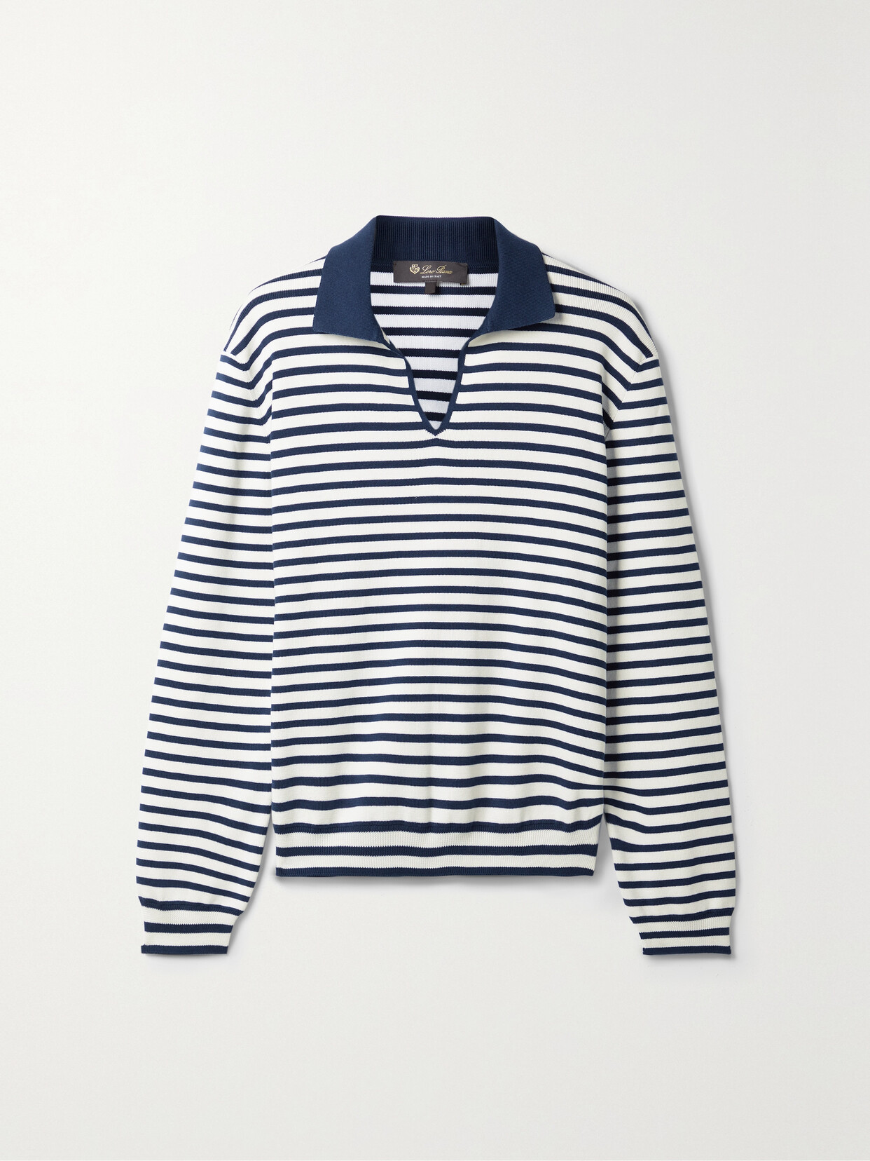 Loro Piana - Striped Silk And Cotton-blend Top - Blue