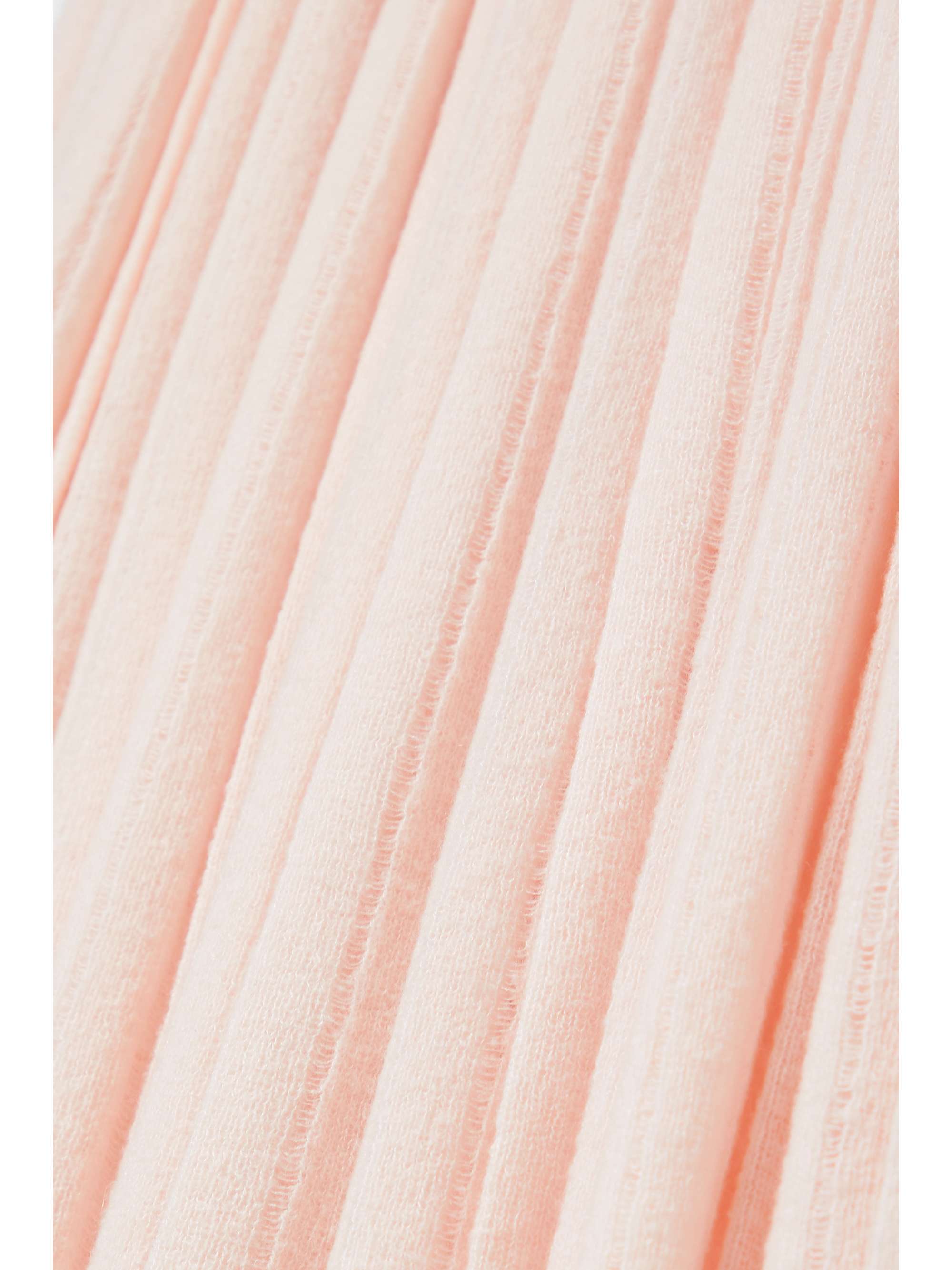 LORO PIANA Pleated cashmere and silk-blend midi skirt