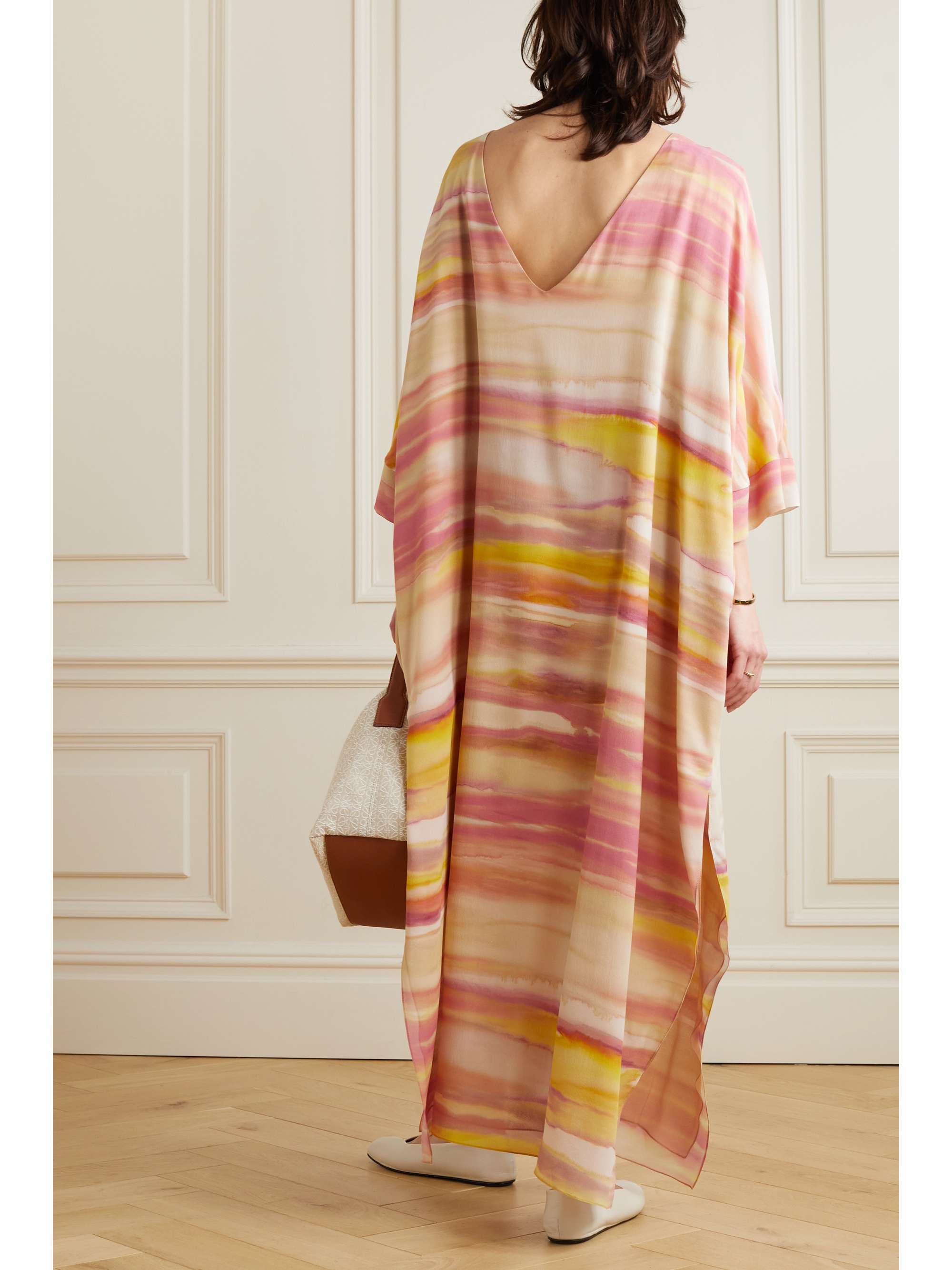 LORO PIANA Cillia striped silk-chiffon maxi dress