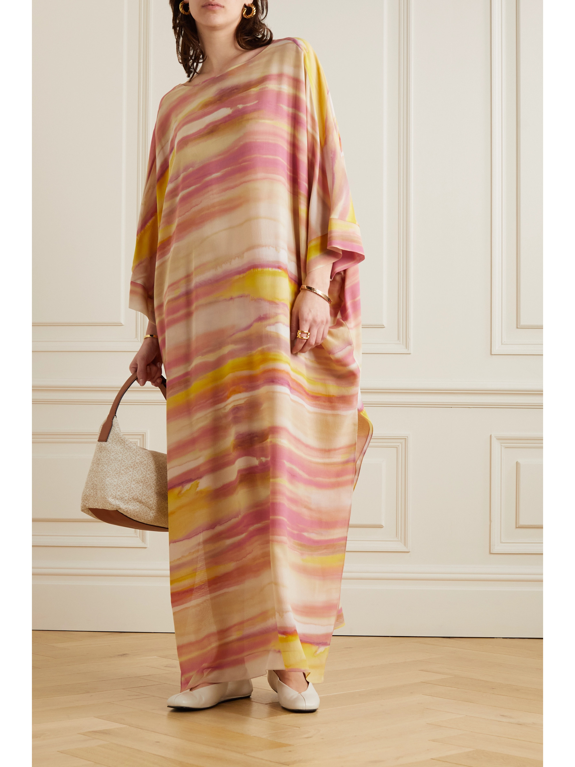 Loro Piana Cillia striped silk-chiffon maxi dress