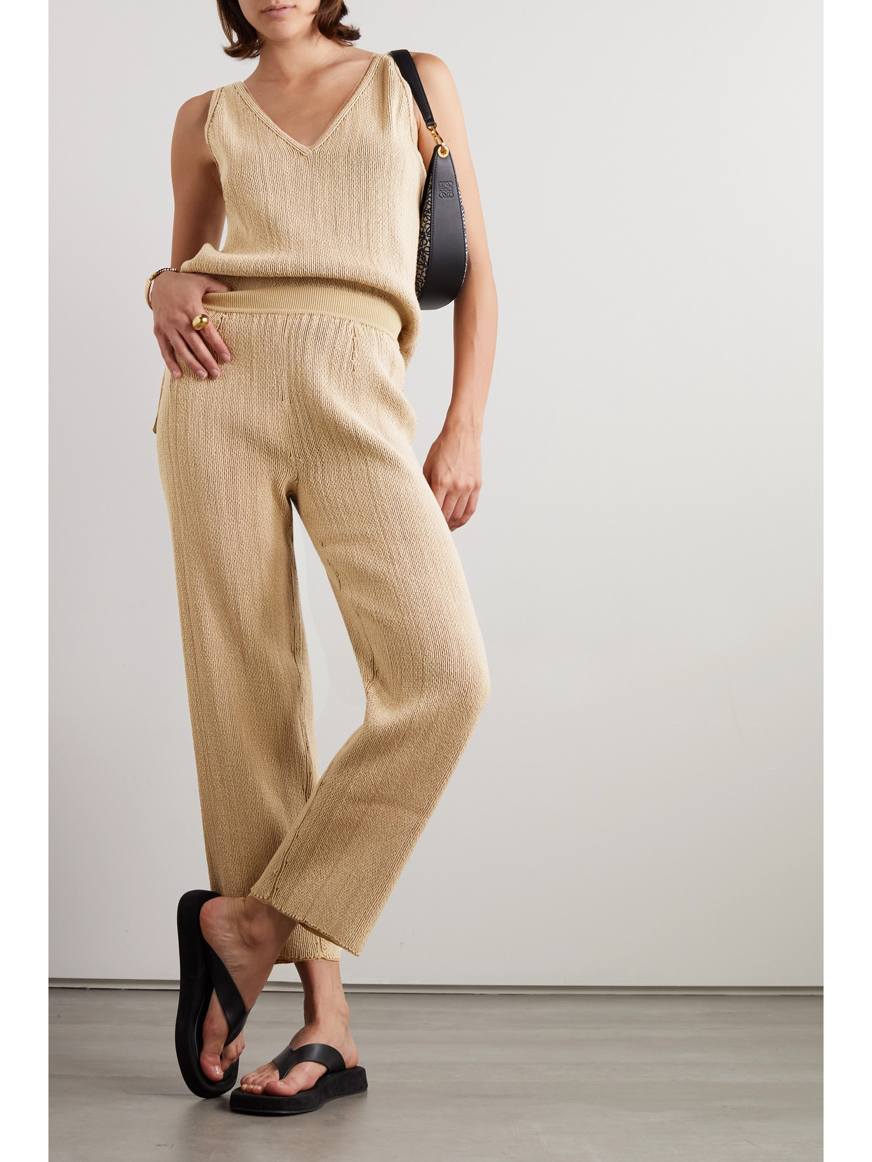 Loro Piana Cala Matano Cropped Silk And Cotton-blend Pants In Brown