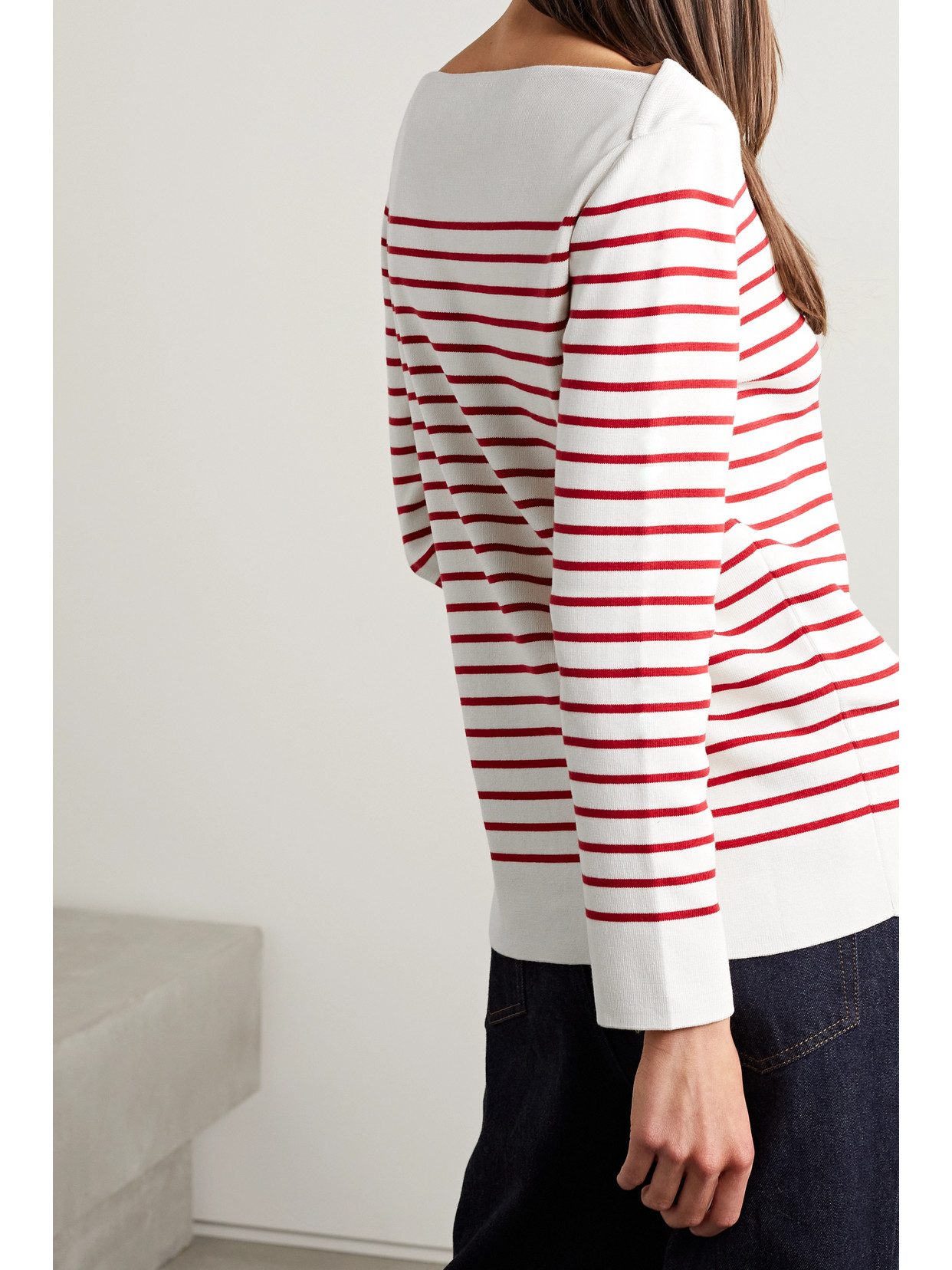 LORO PIANA STRIPED SILK AND COTTON-BLEND SWEATER